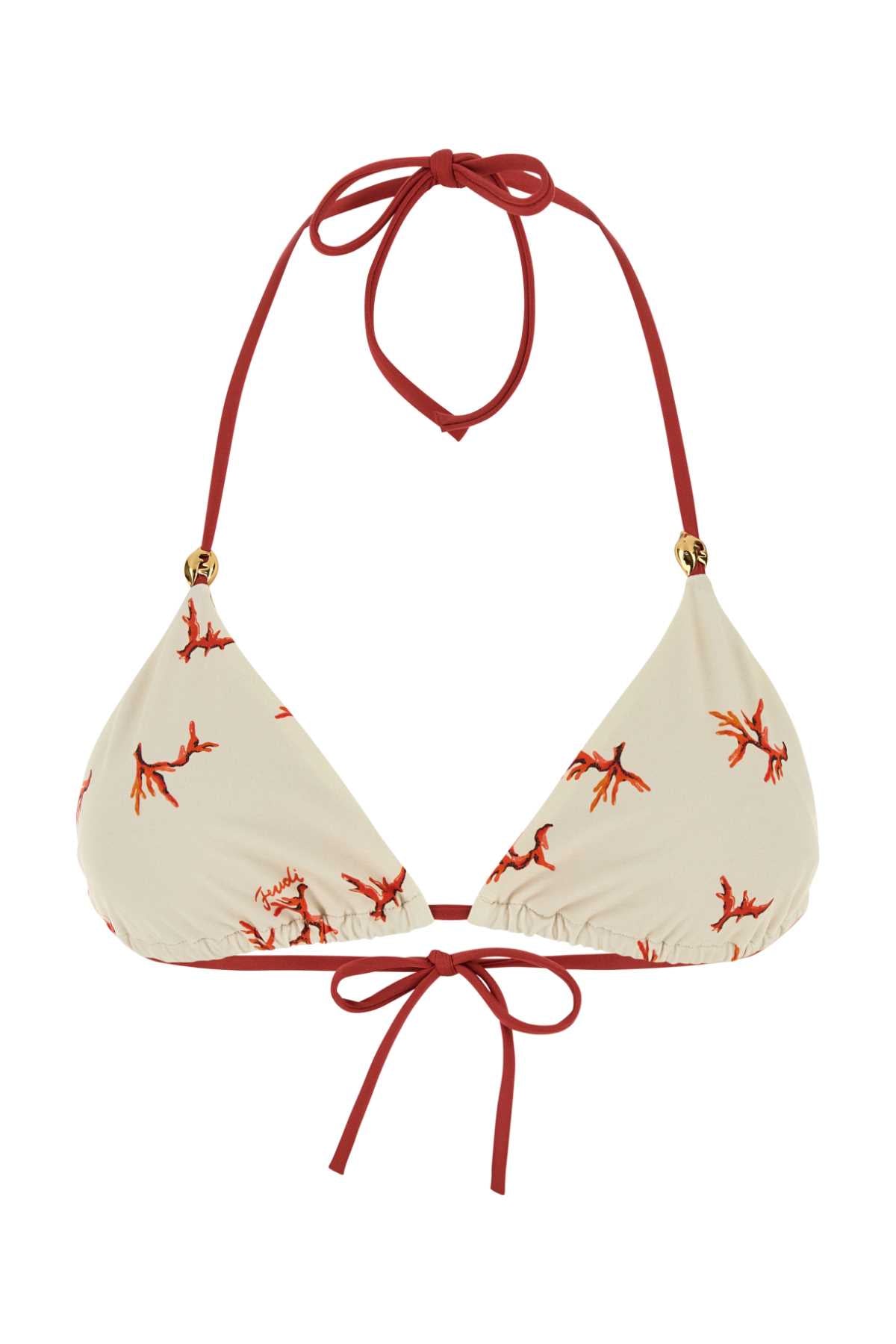 FENDI Printed Stretch Nylon Bikini Top - Women's Swimwear