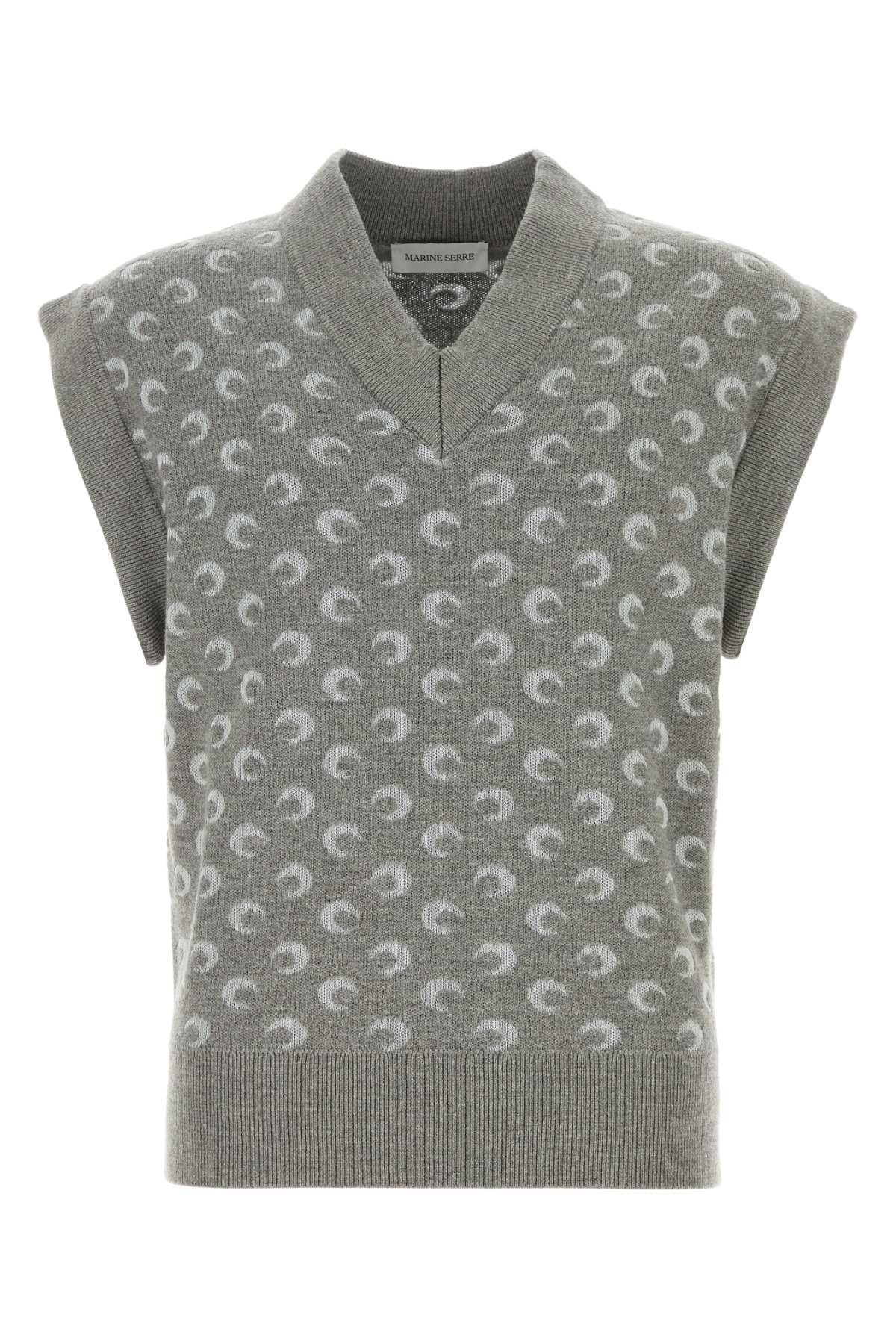 MARINE SERRE Embroidered Wool and Viscose Vest for Men - Fall/Winter Collection