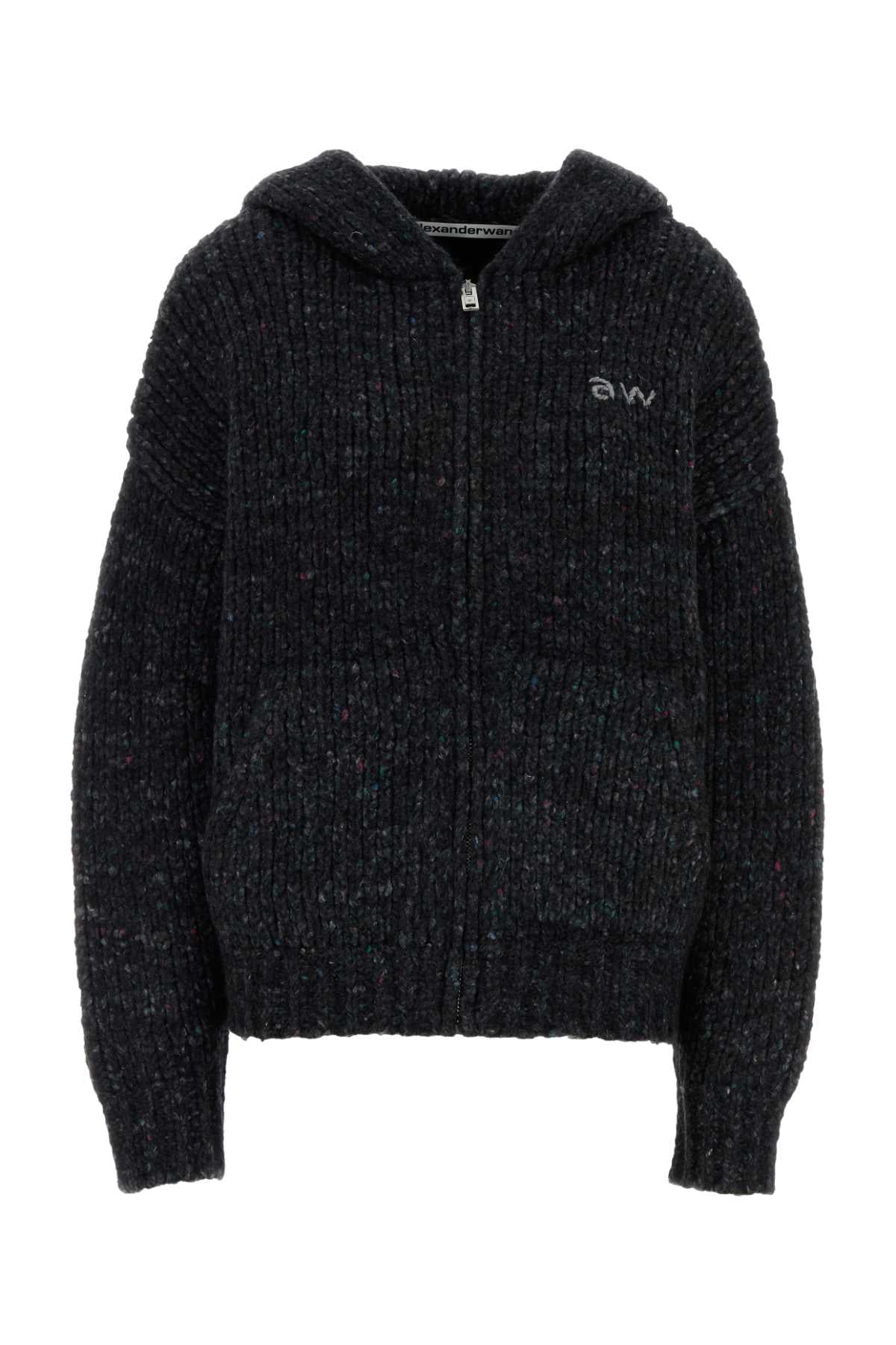 ALEXANDER WANG Oversized Melange Wool Blend Sweatshirt
