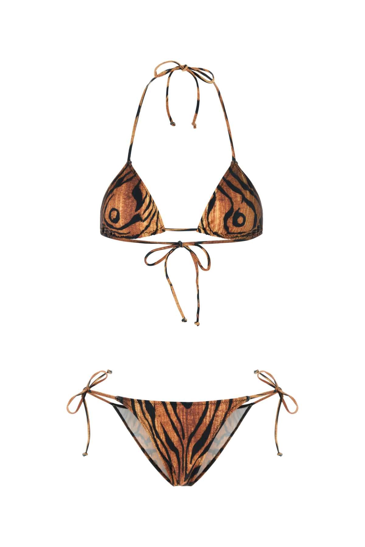 JEAN PAUL GAULTIER Printed Stretch Nylon Mini Bikini