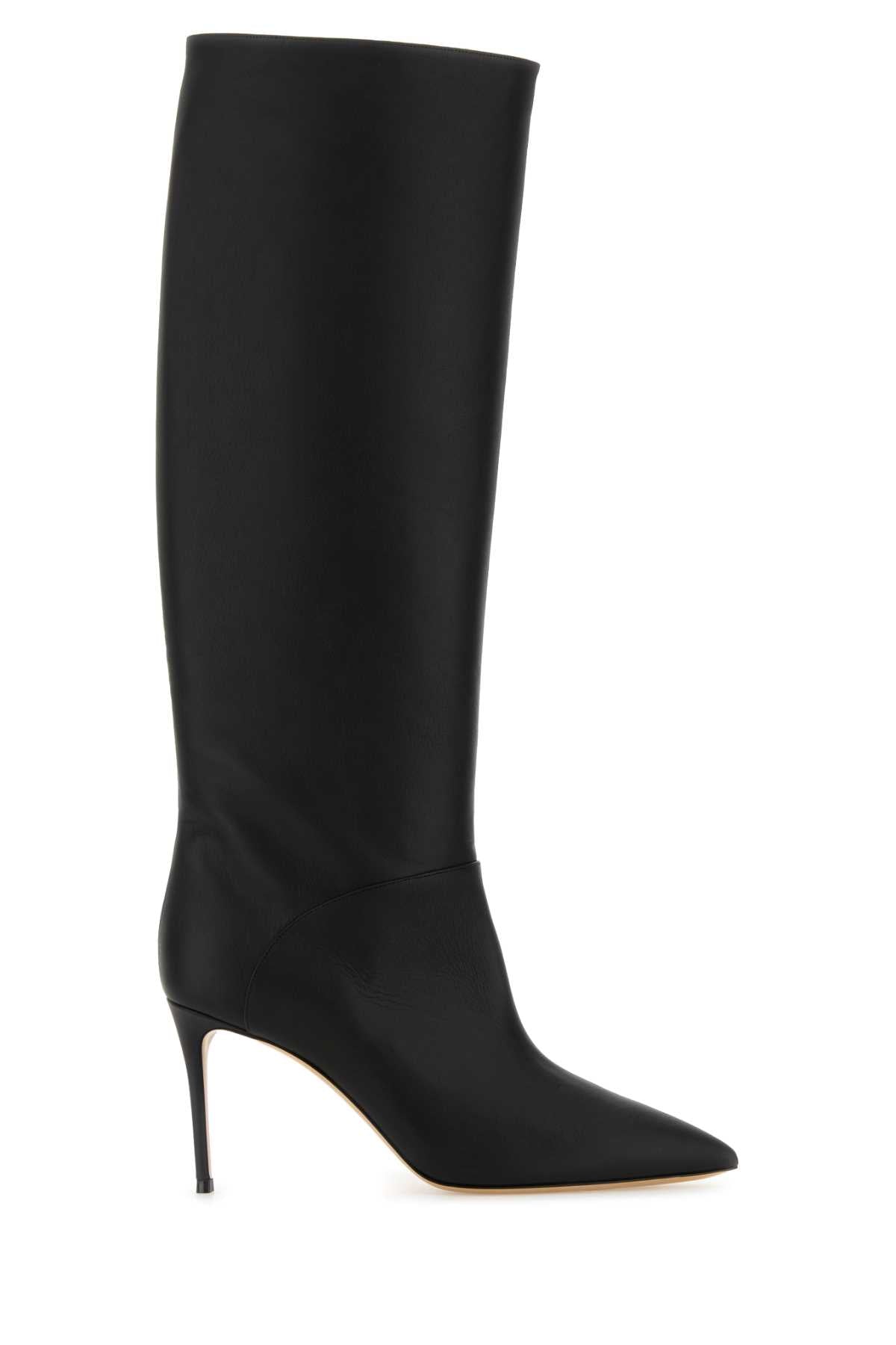 CASADEI Chic Black Leather Boots with 8 cm Heel for Women