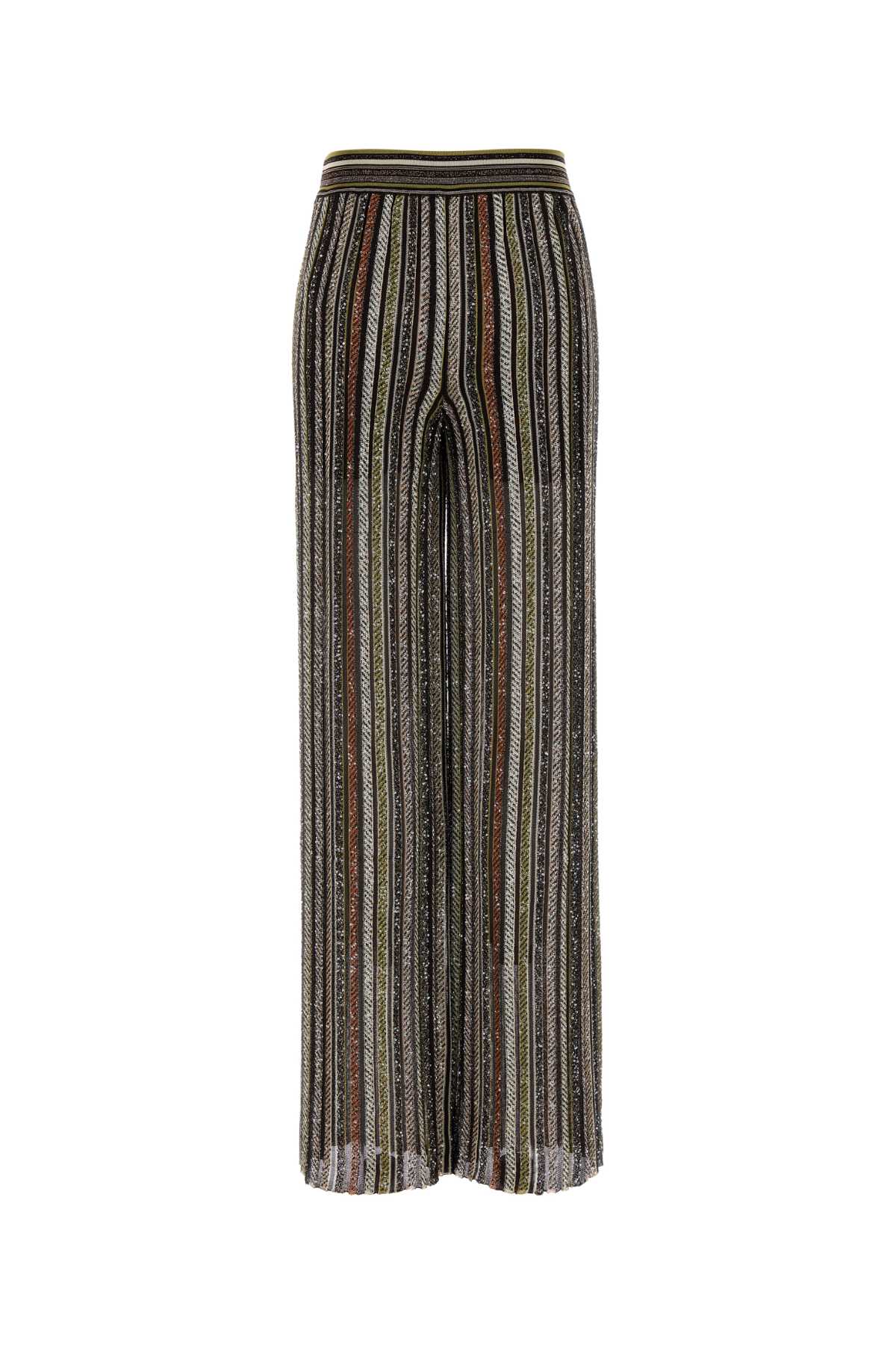 MISSONI Embroidered Stretch Viscose Blend Pants - Size SM