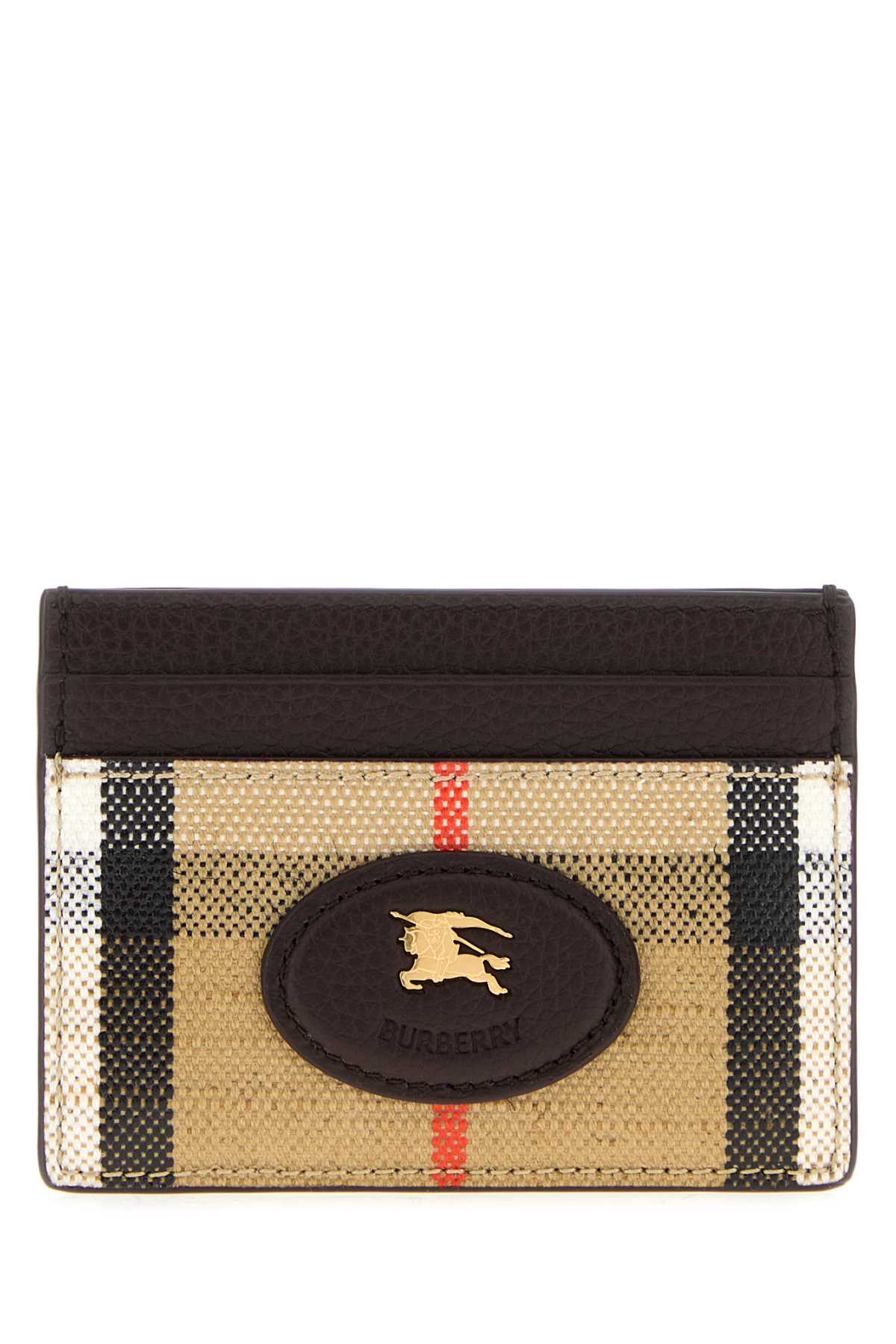 BURBERRY Printed Canvas Card Holder - 10 cm x 7 cm