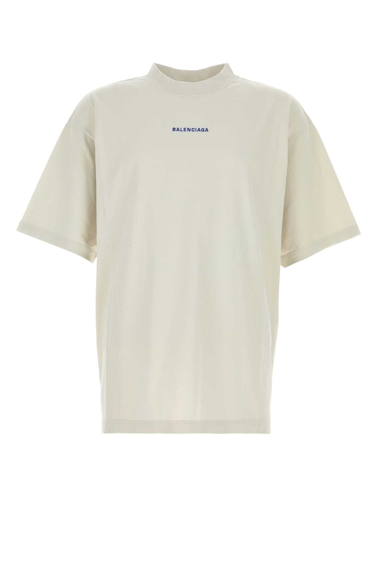 BALENCIAGA Oversize Chalk Cotton T-Shirt