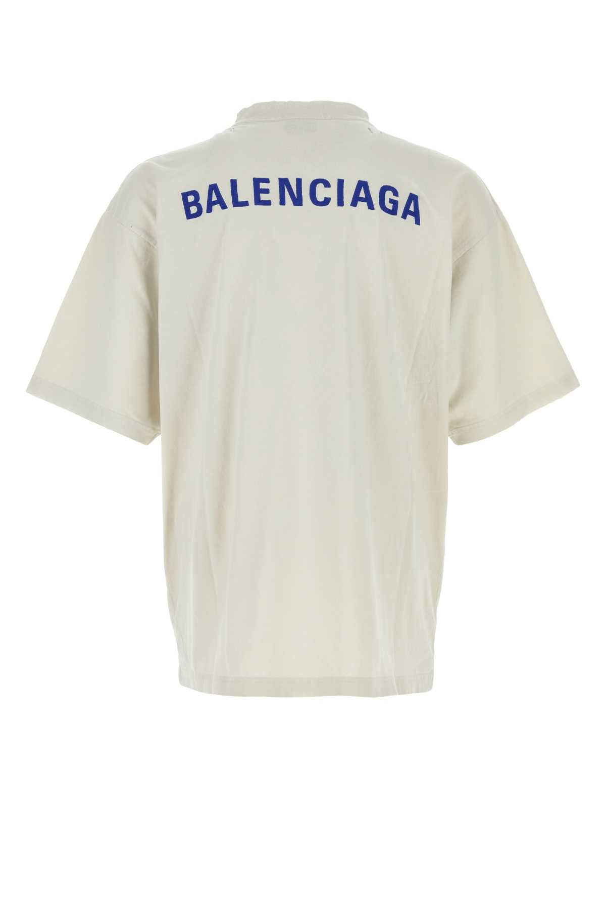 BALENCIAGA Oversize Chalk Cotton T-Shirt