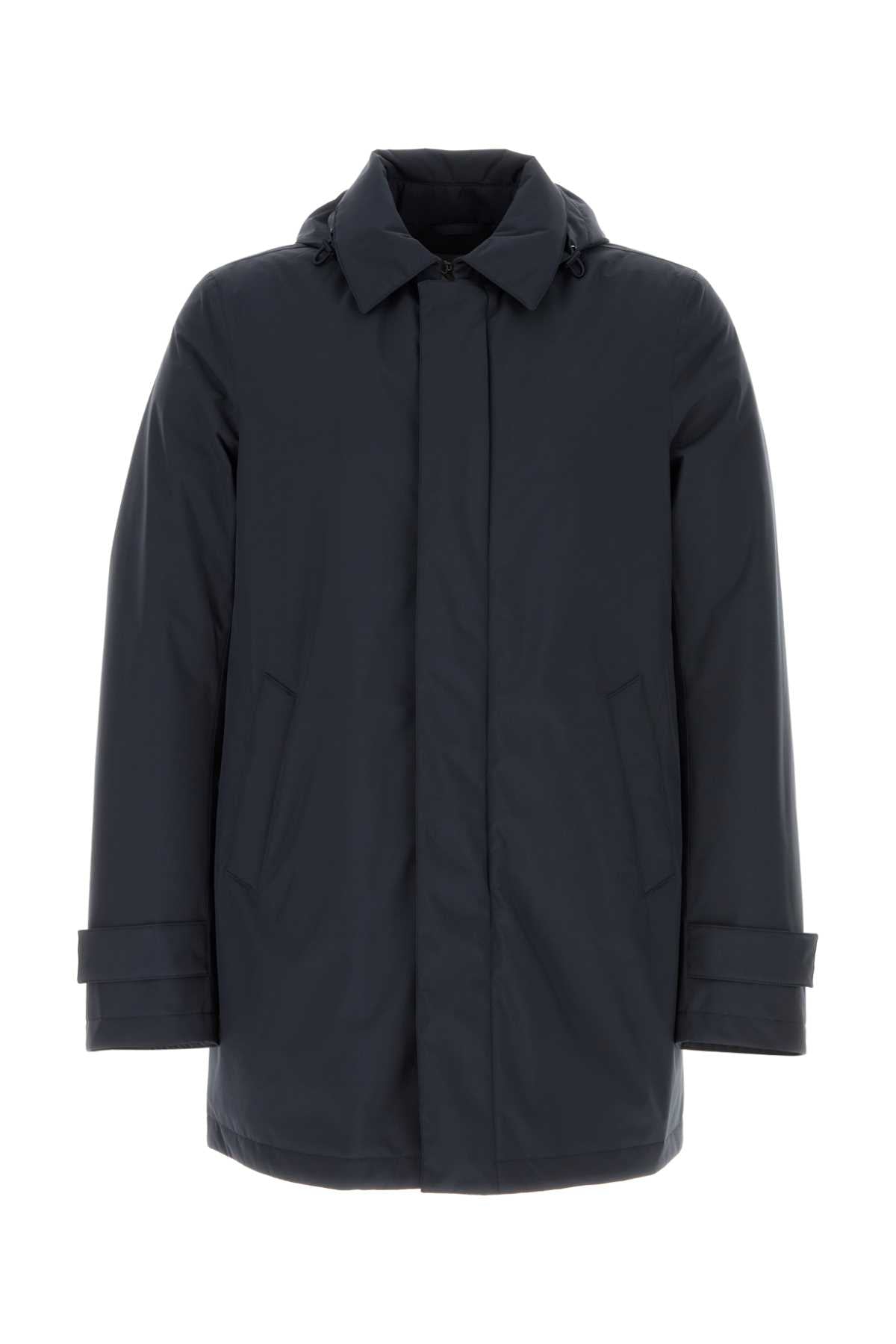 HERNO Men's Polyester Down Trench Coat