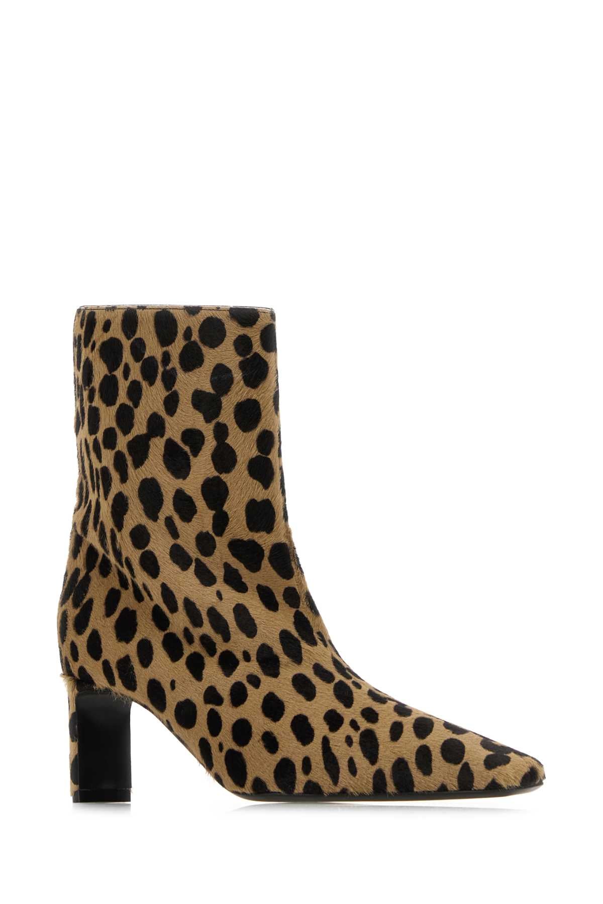KHAITE Printed 100% Leather Hair One Ankle Boots with 5.5 cm Heel