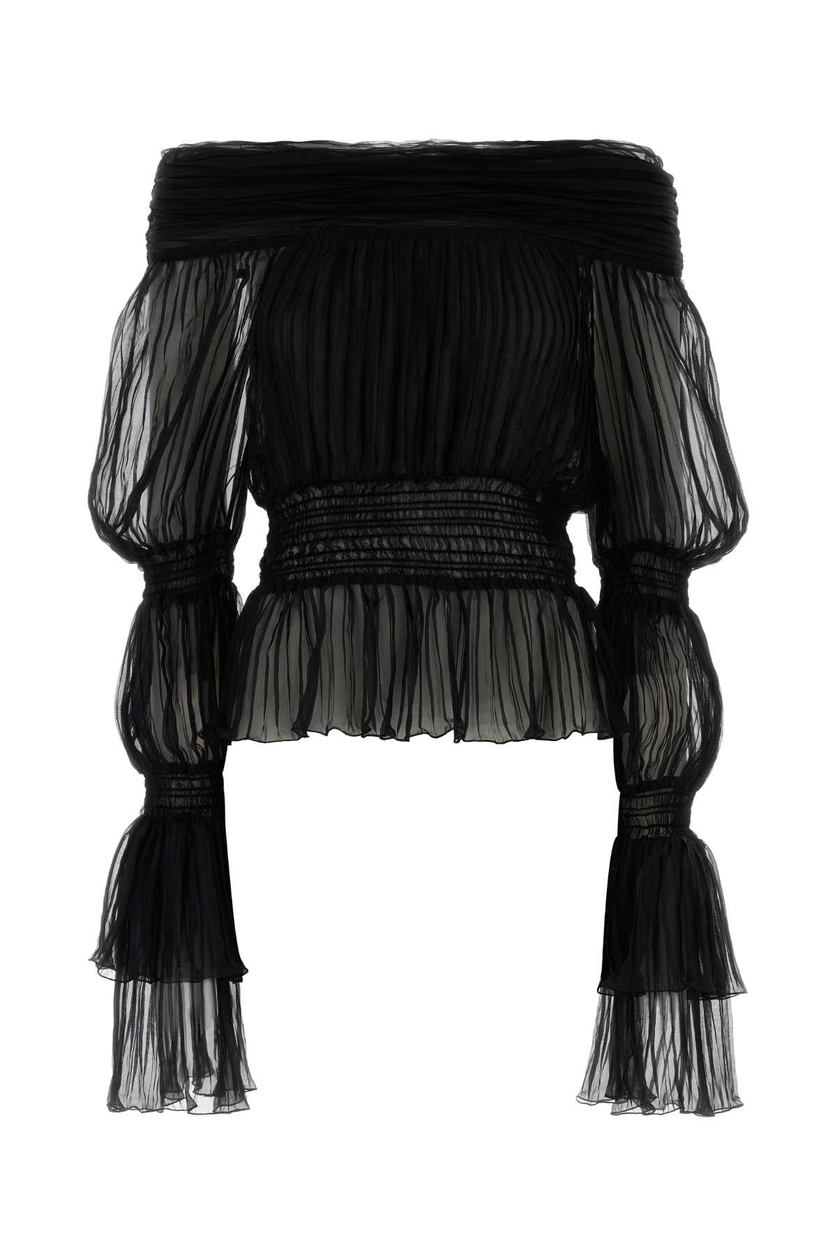 BLUMARINE Elegant Chiffon Top for Women - FW25 Collection