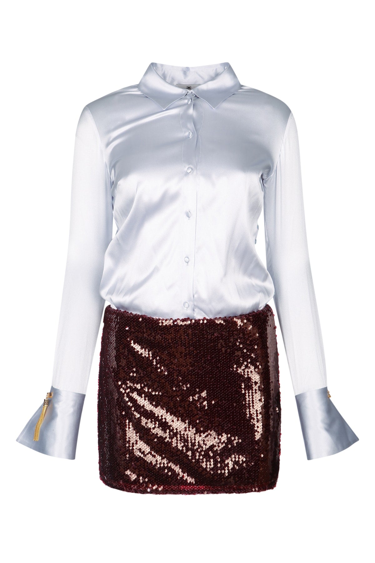 ELISABETTA FRANCHI Chic Mini Skirt Suit Shirt Set for Women