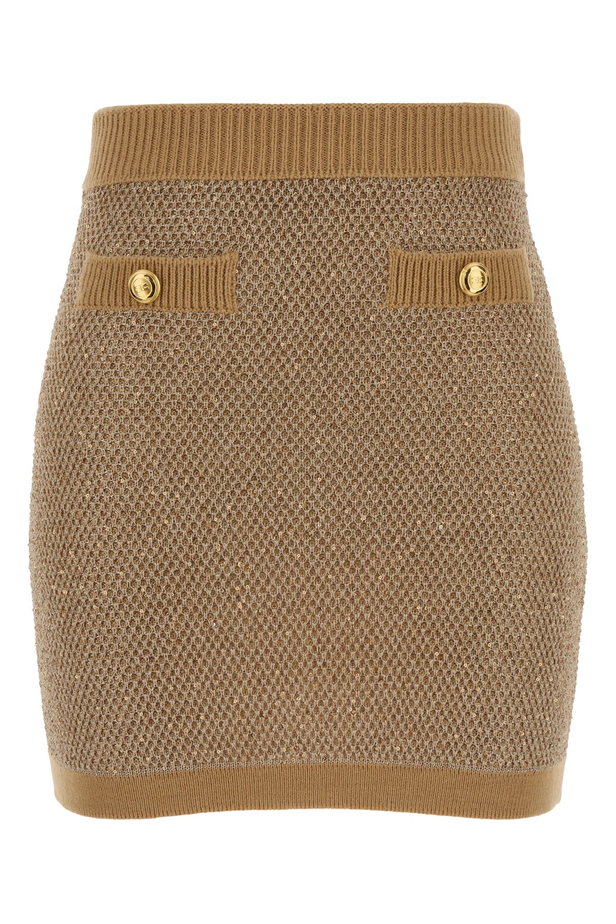 ELISABETTA FRANCHI Chic Mini Skirt in Cozy Sweater Fabric