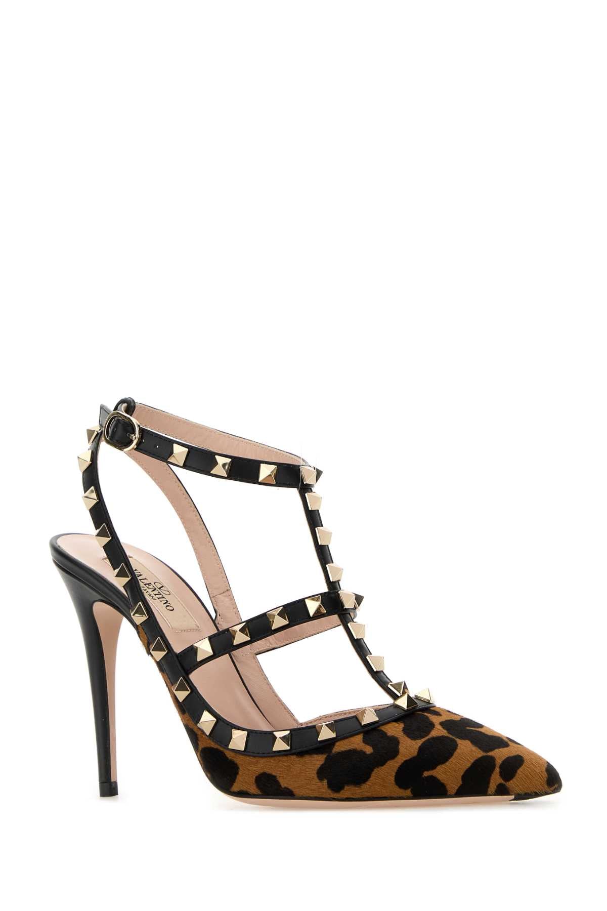 VALENTINO GARAVANI Printed 100% Leather Rockstud Pumps - 10.5 cm Heel Height