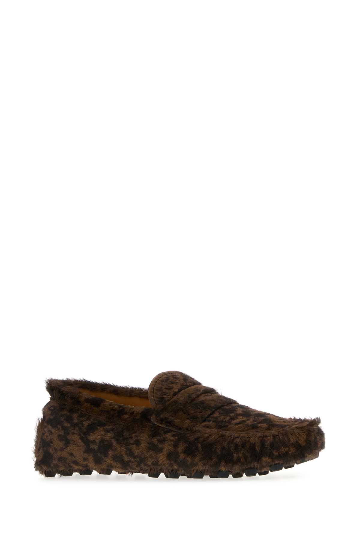 TOD'S Animal Print Leather Hair Loafers for Women