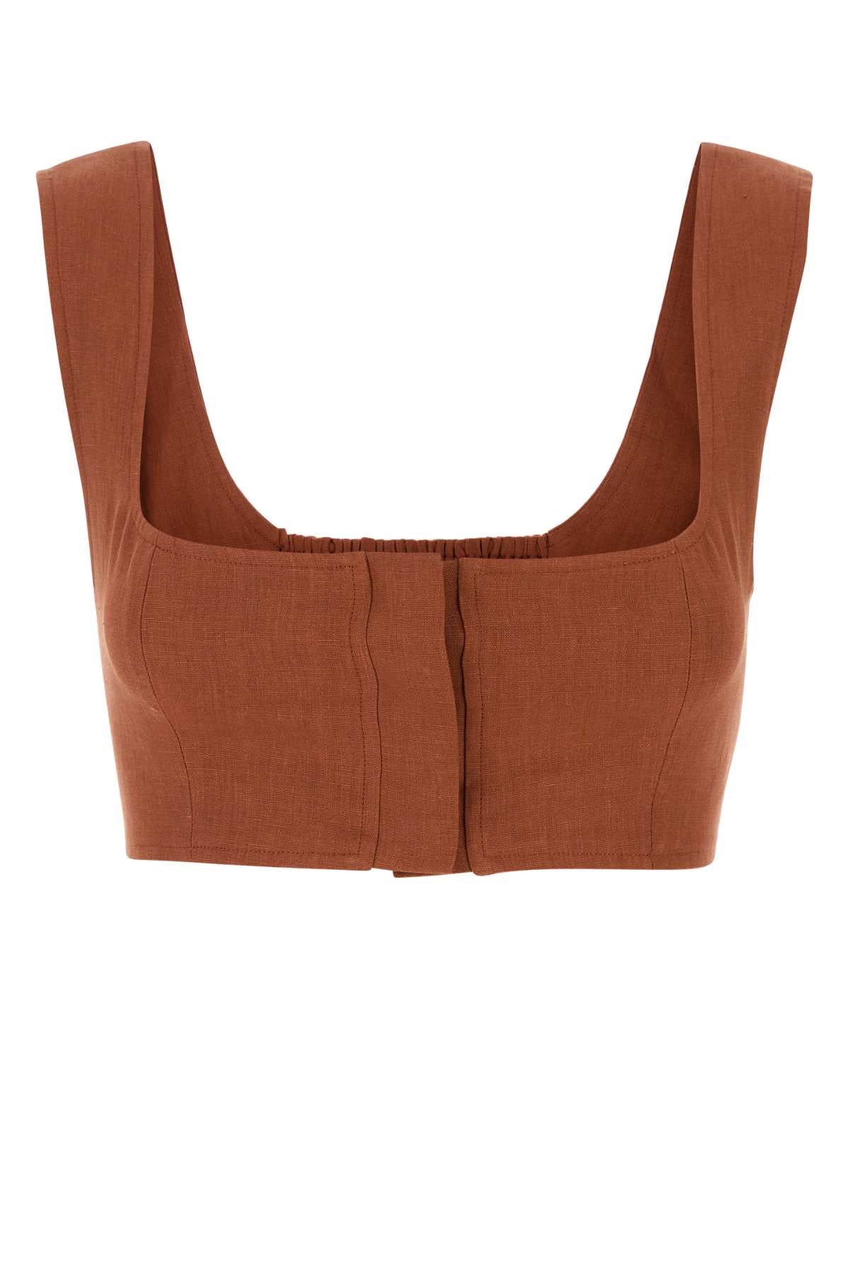 LE KASHA Mini Crop-Top in Organic Linen
