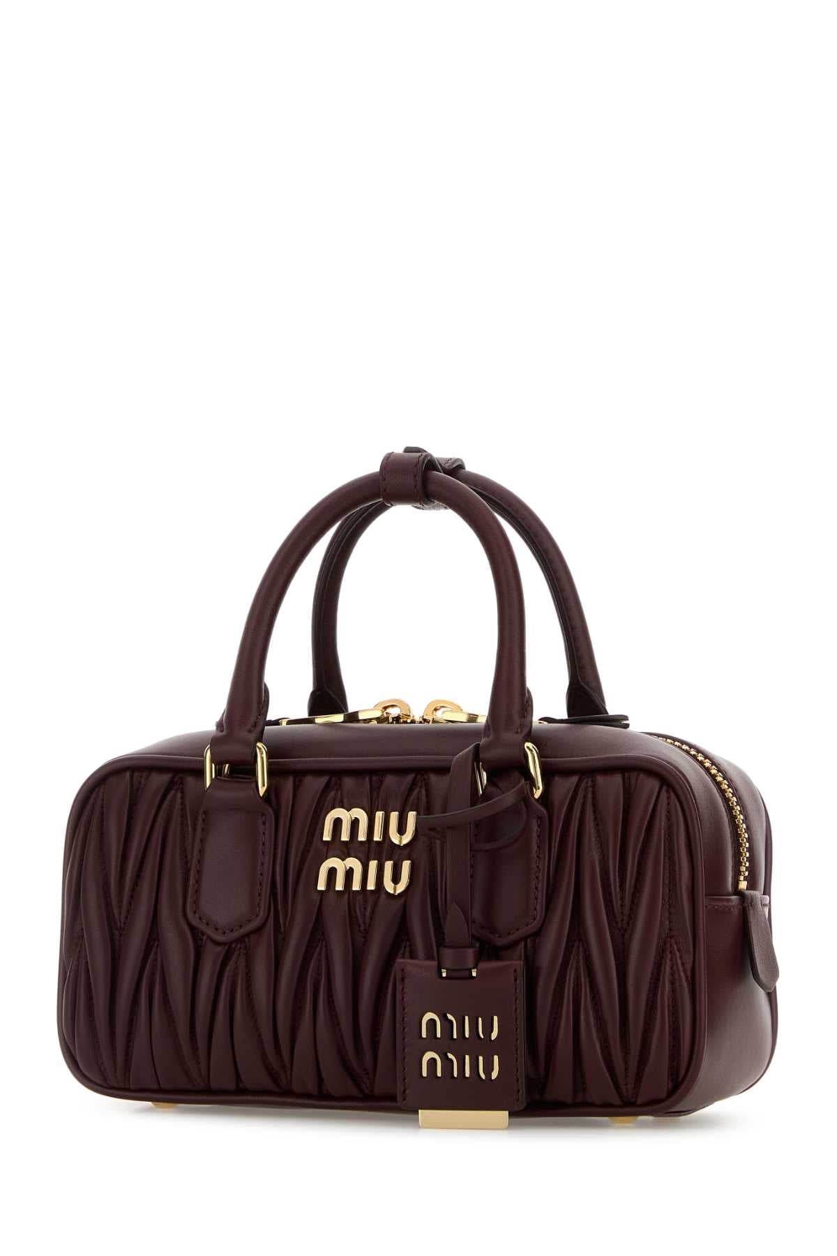MIU MIU Mini Leather Arcadie Handbag - 24 cm Width