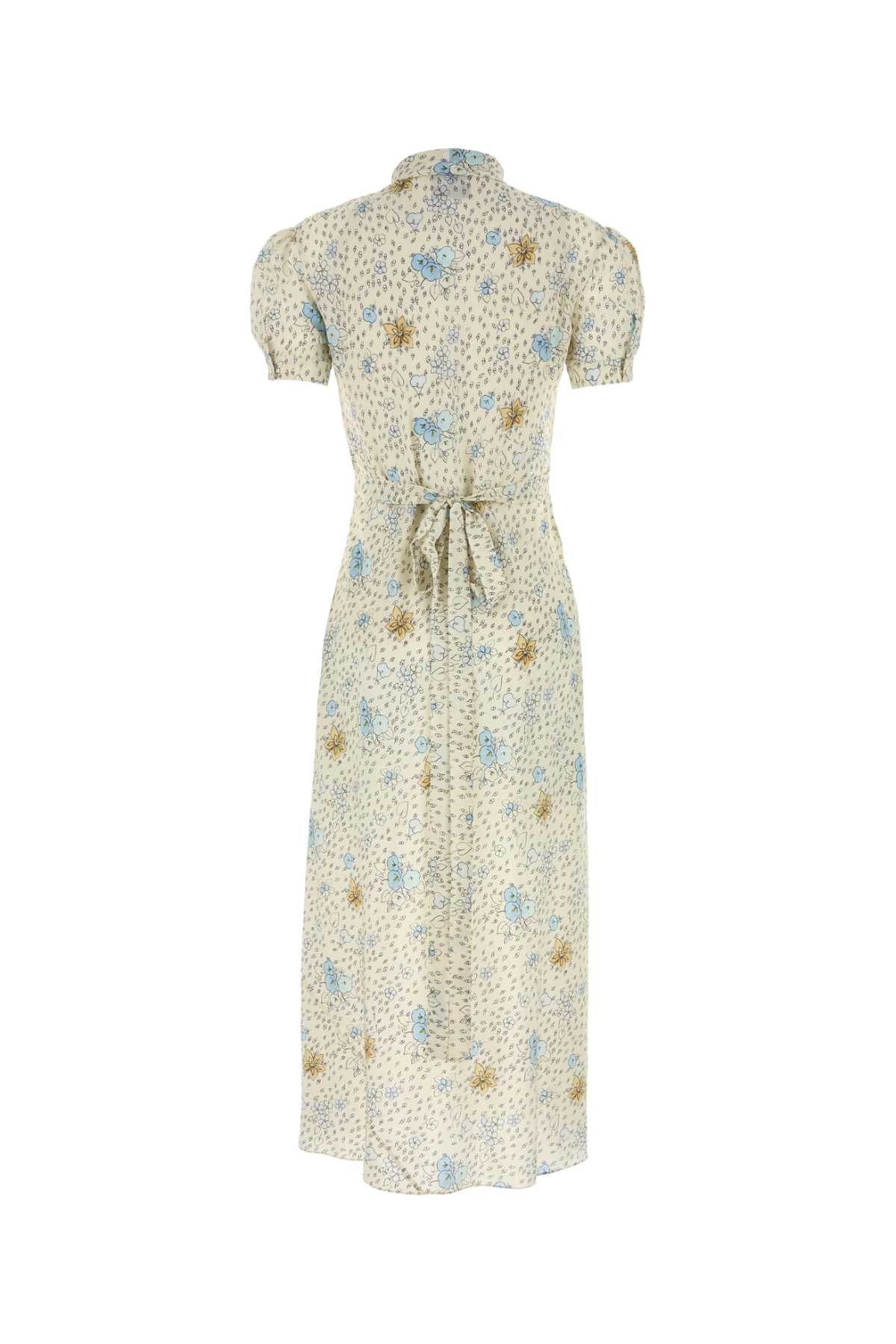 MIU MIU Floral Printed Silk Mini Dress