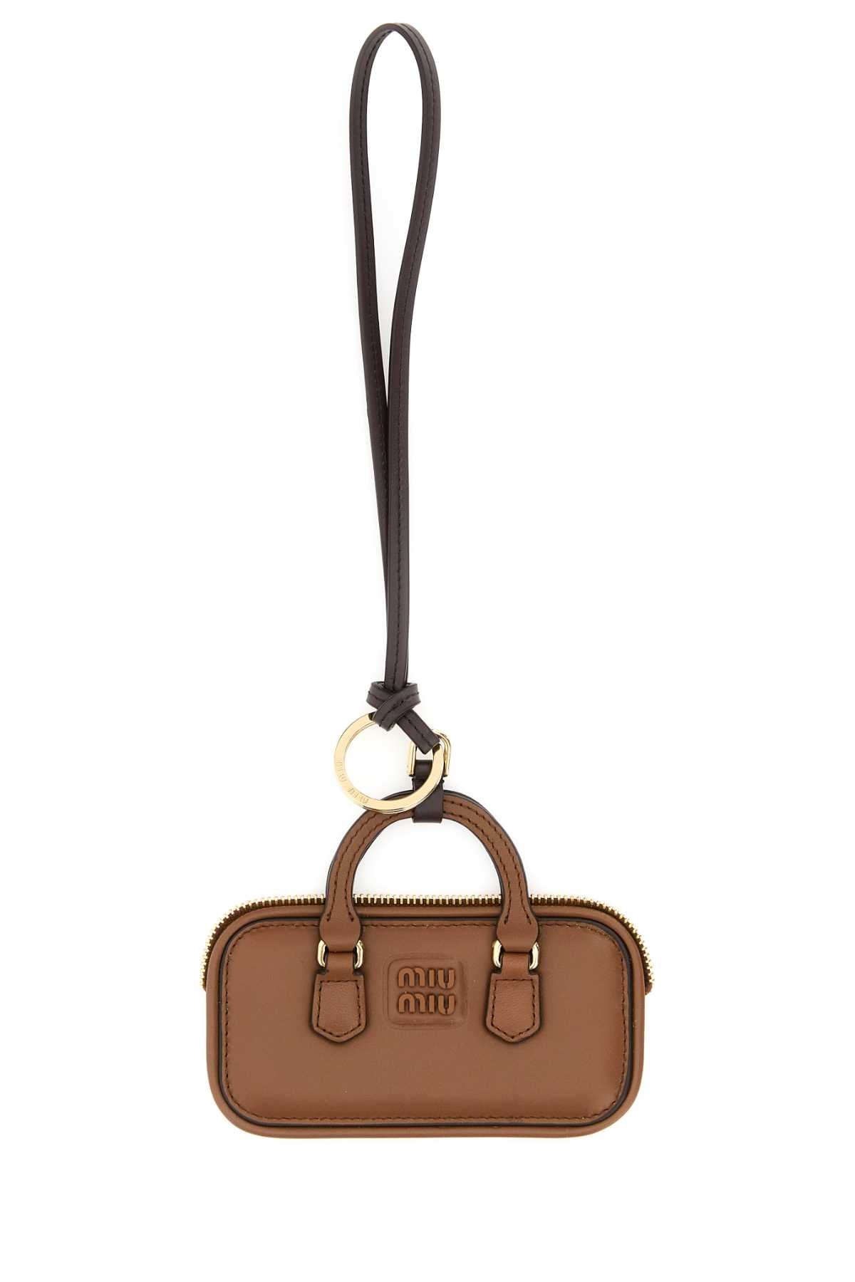 MIU MIU Mini Leather Keyring - 13 cm x 10 cm