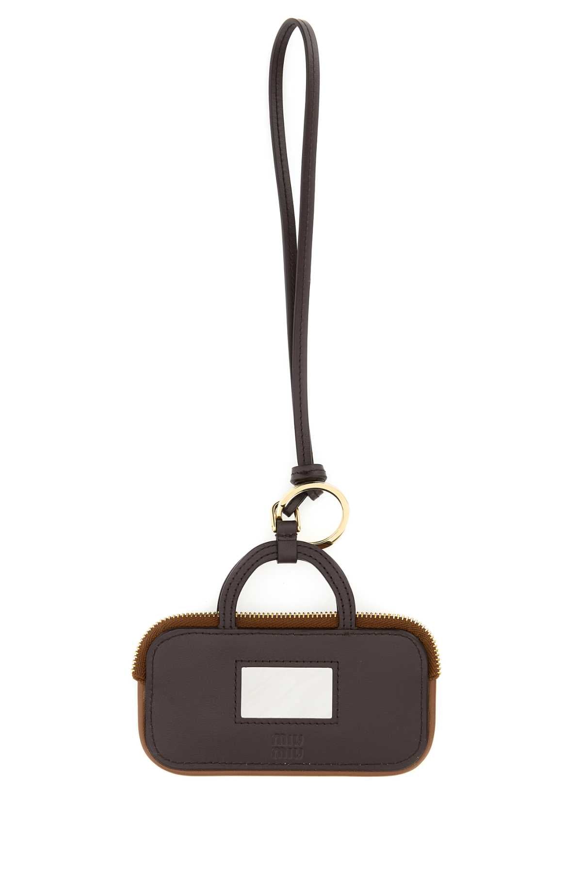 MIU MIU Mini Leather Keyring - 13 cm x 10 cm
