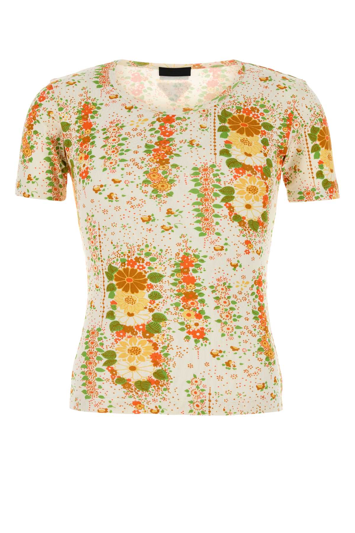 PRADA Floral Printed Cotton T-Shirt for Men - Size UJN944SOOO174U
