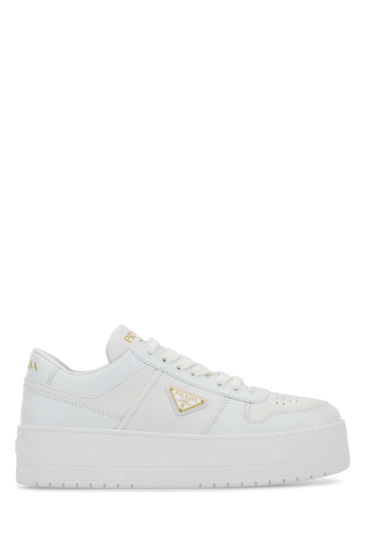 PRADA Women's Mini Leather Downtown Platform Sneakers - 3 cm Height