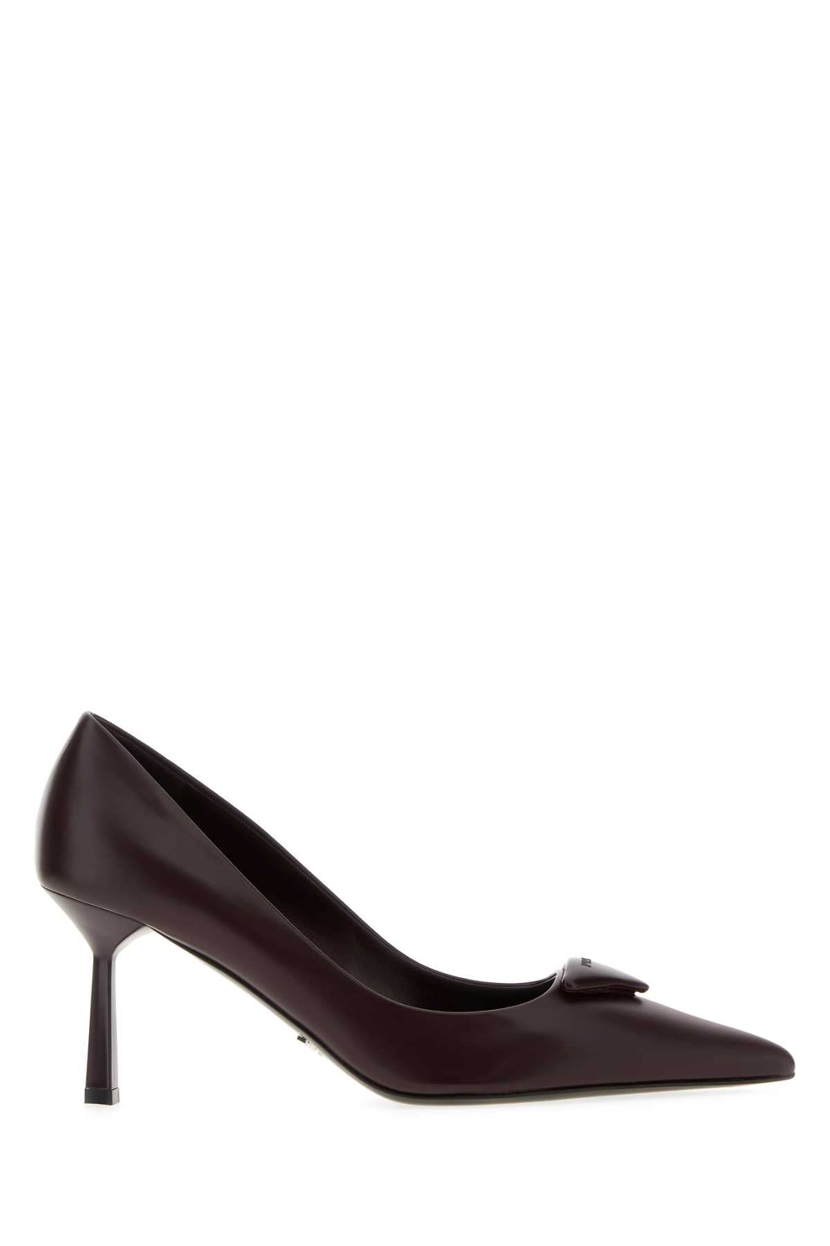 PRADA Elegant Leather Pumps with 8 cm Heel Height
