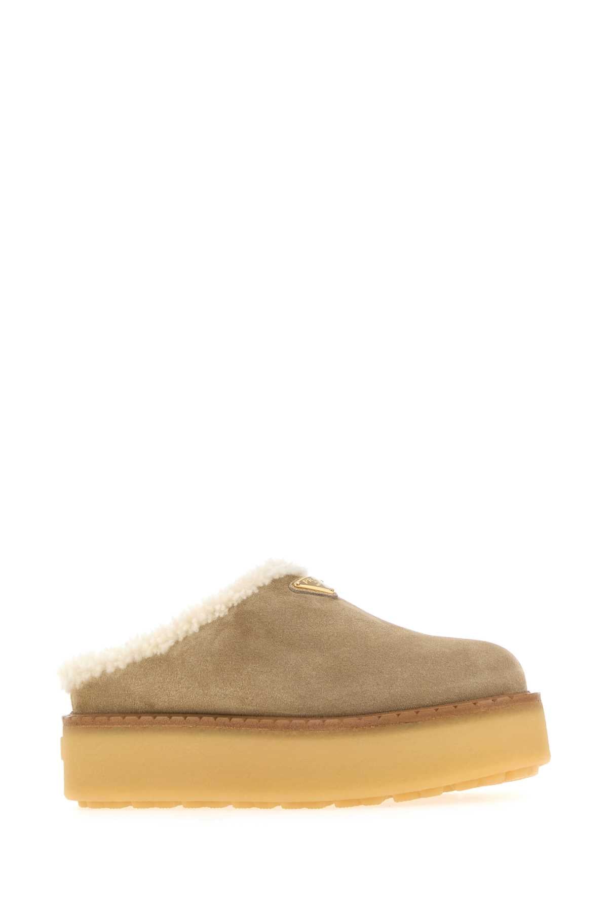 PRADA Suede Platform Slippers for Women - 4 cm Height