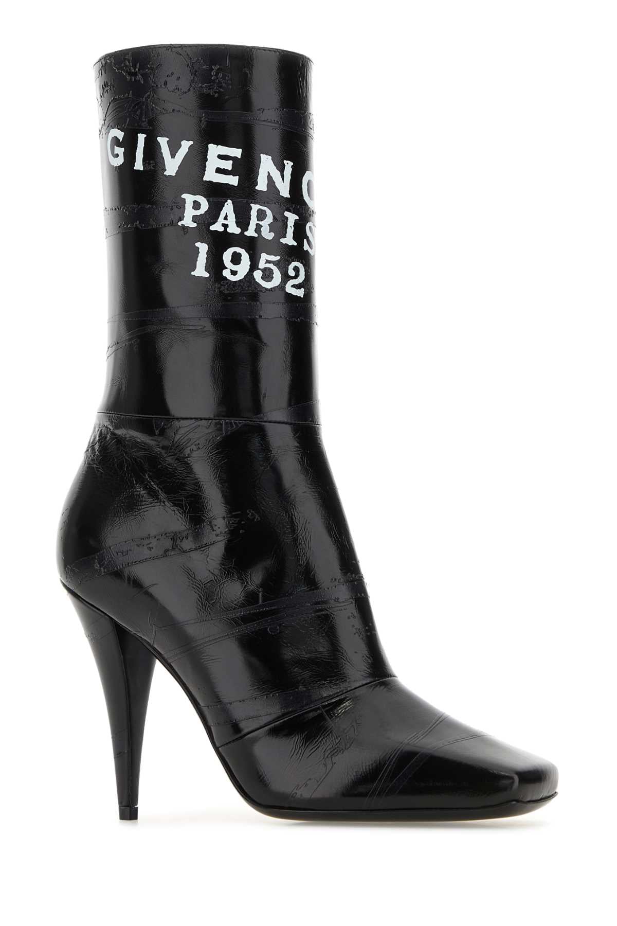 GIVENCHY Sliced Square Tape Ankle Boots with 9.5 cm Heel Height