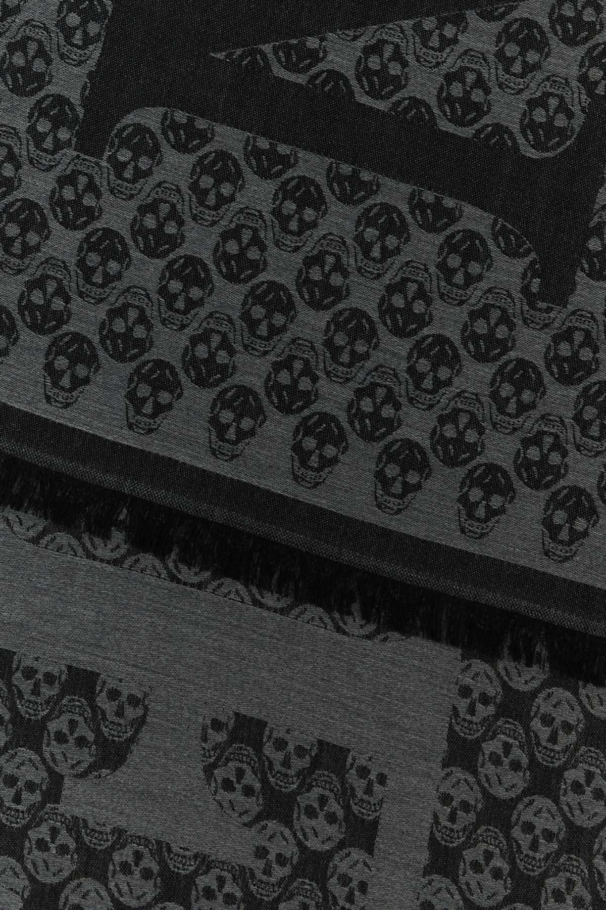 ALEXANDER MCQUEEN Embroidered Wool Foulard 190cm x 30cm for Men