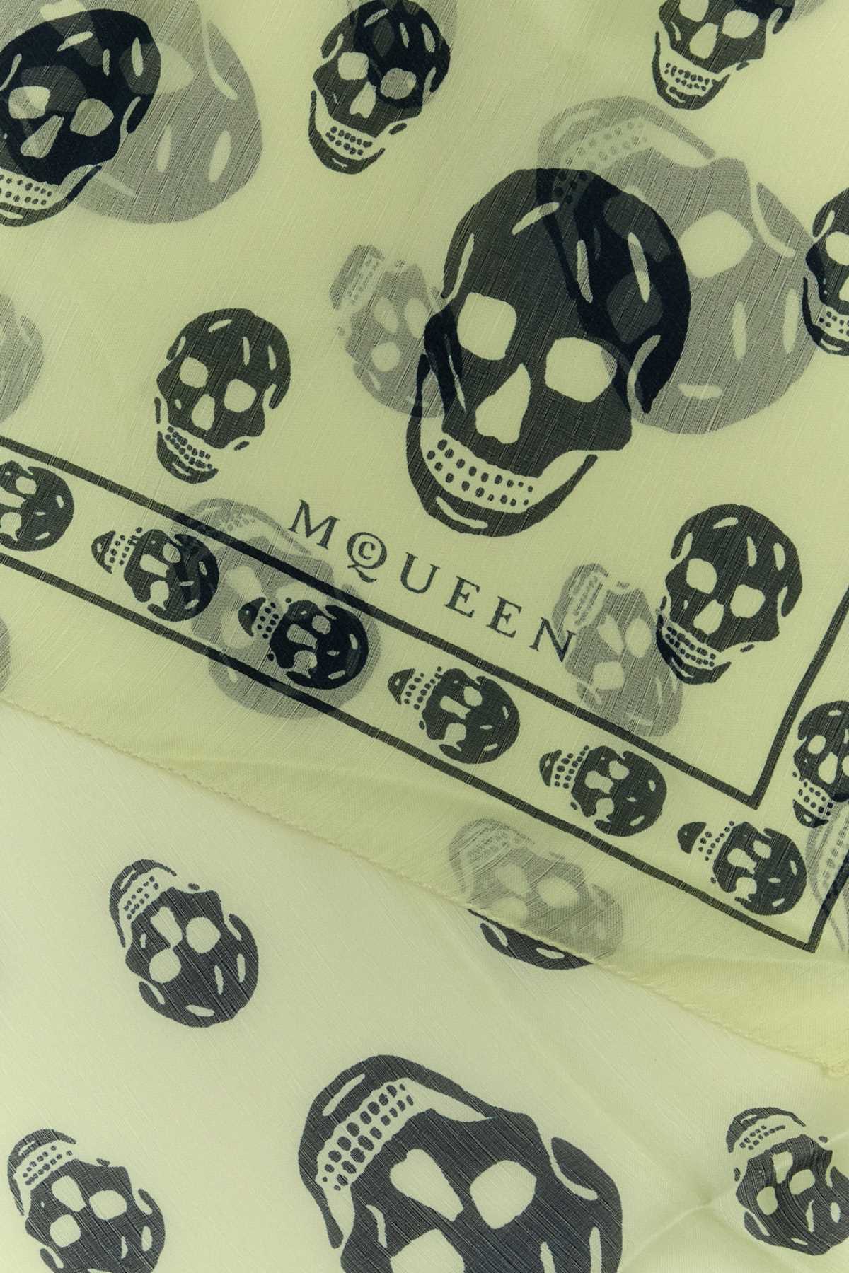 ALEXANDER MCQUEEN Printed Silk Foulard 120 cm x 104 cm