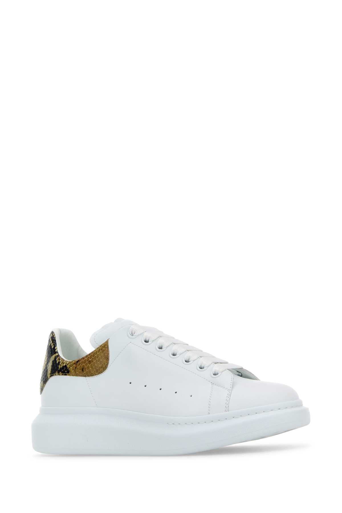 ALEXANDER MCQUEEN Men's Leather Sneakers with Printed Heel