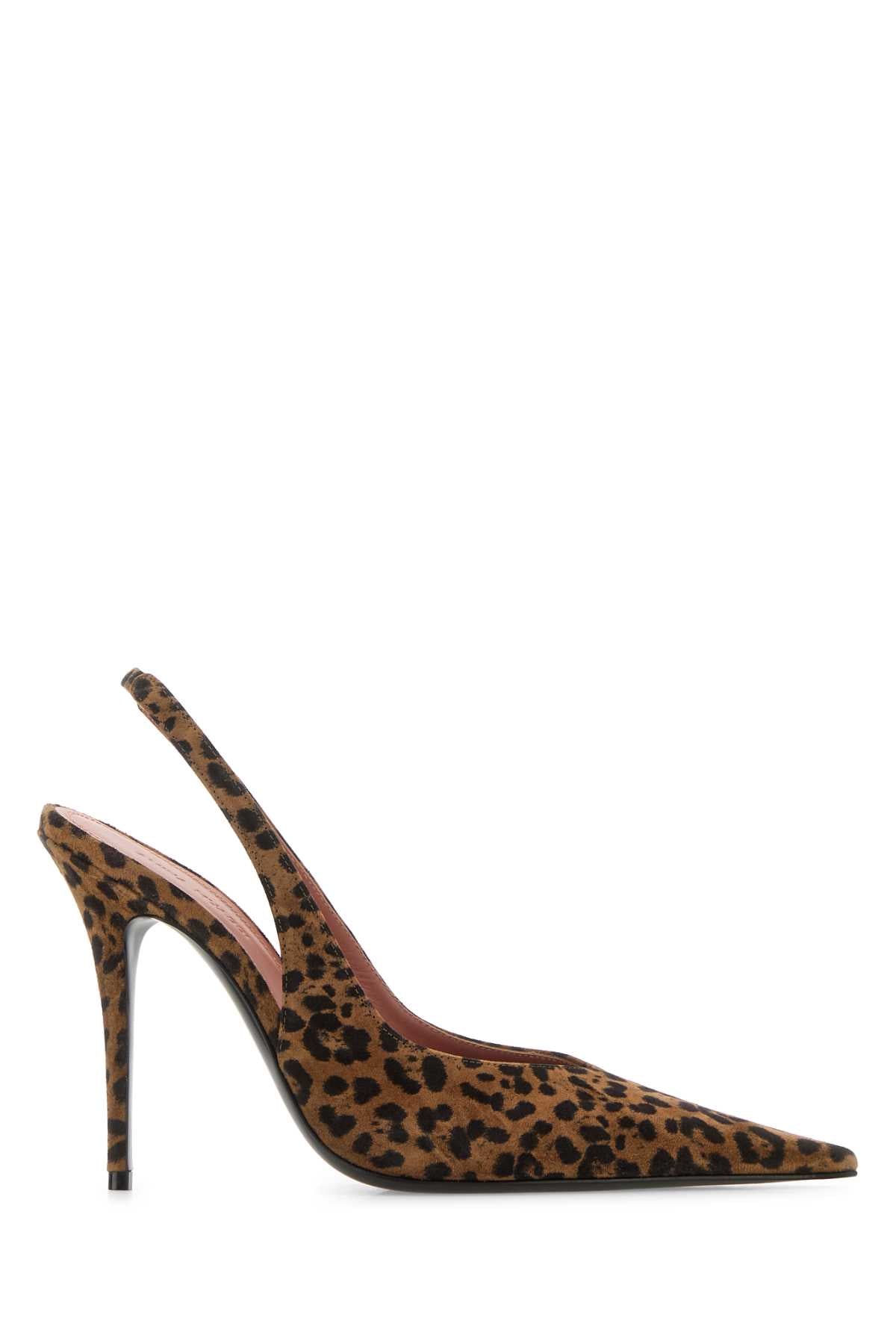 AMINA MUADDI Printed Suede Anok Pumps with 10.5 cm Heel Height