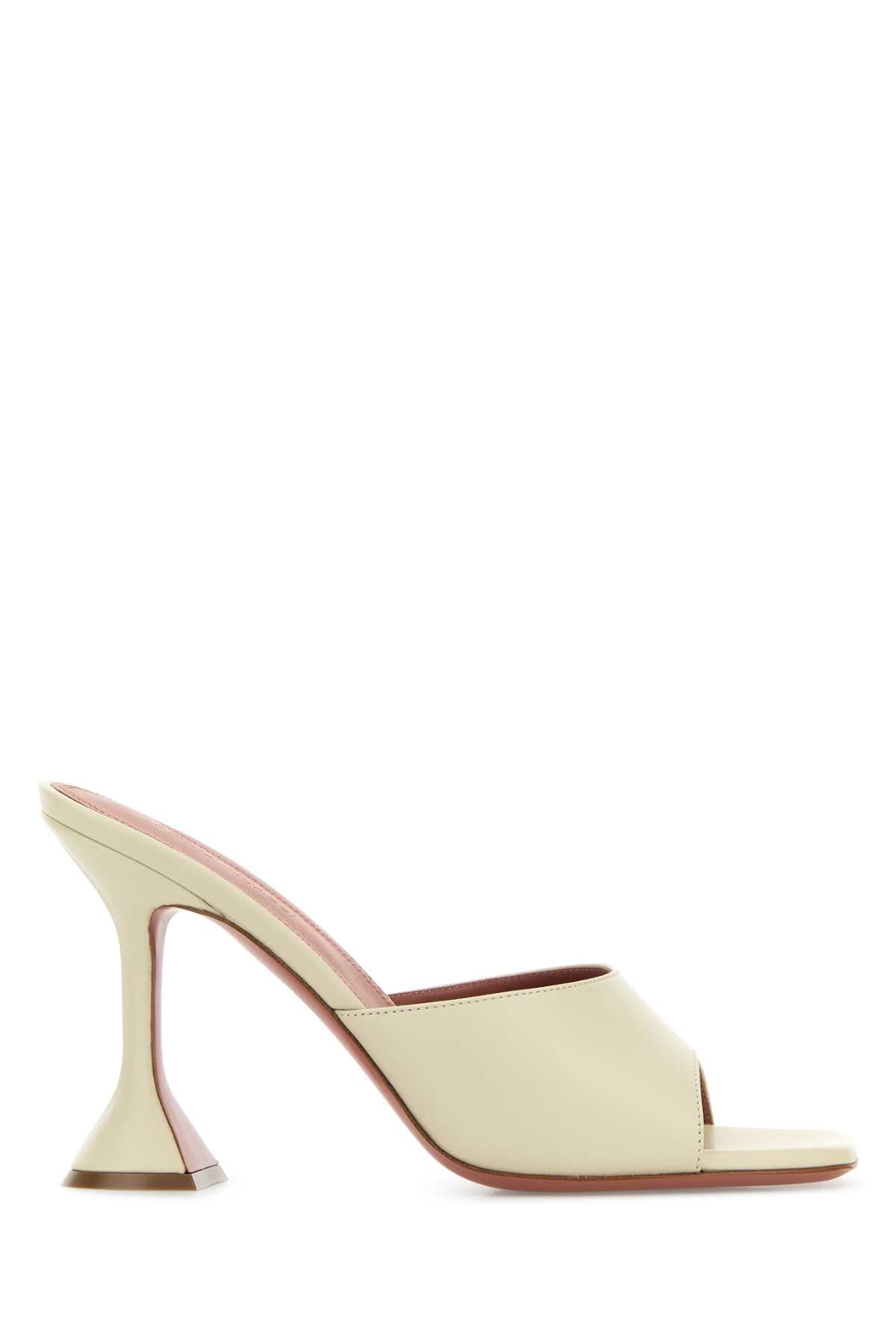 AMINA MUADDI Lupita Flat Sand Nappa Leather Shoes - 9.5 cm Heel Height