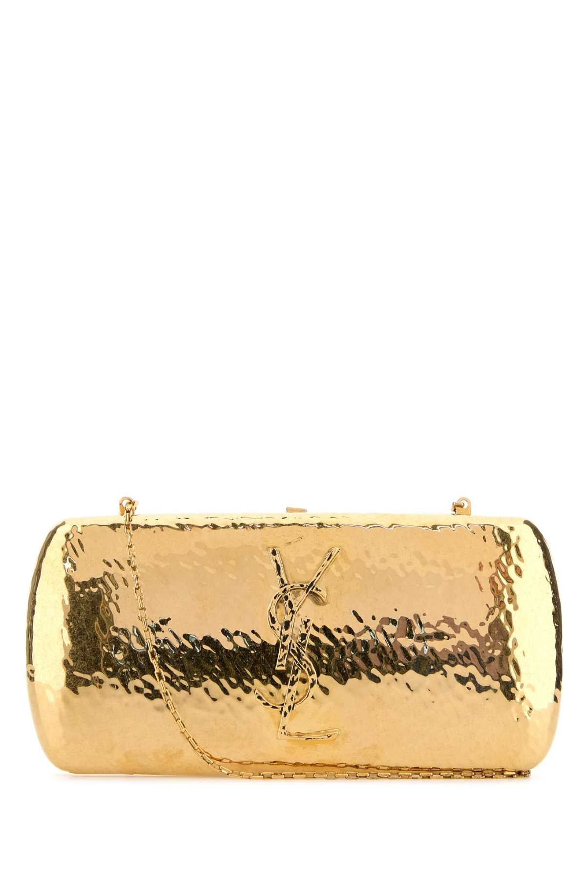SAINT LAURENT Mini Gold Metal Evening Clutch