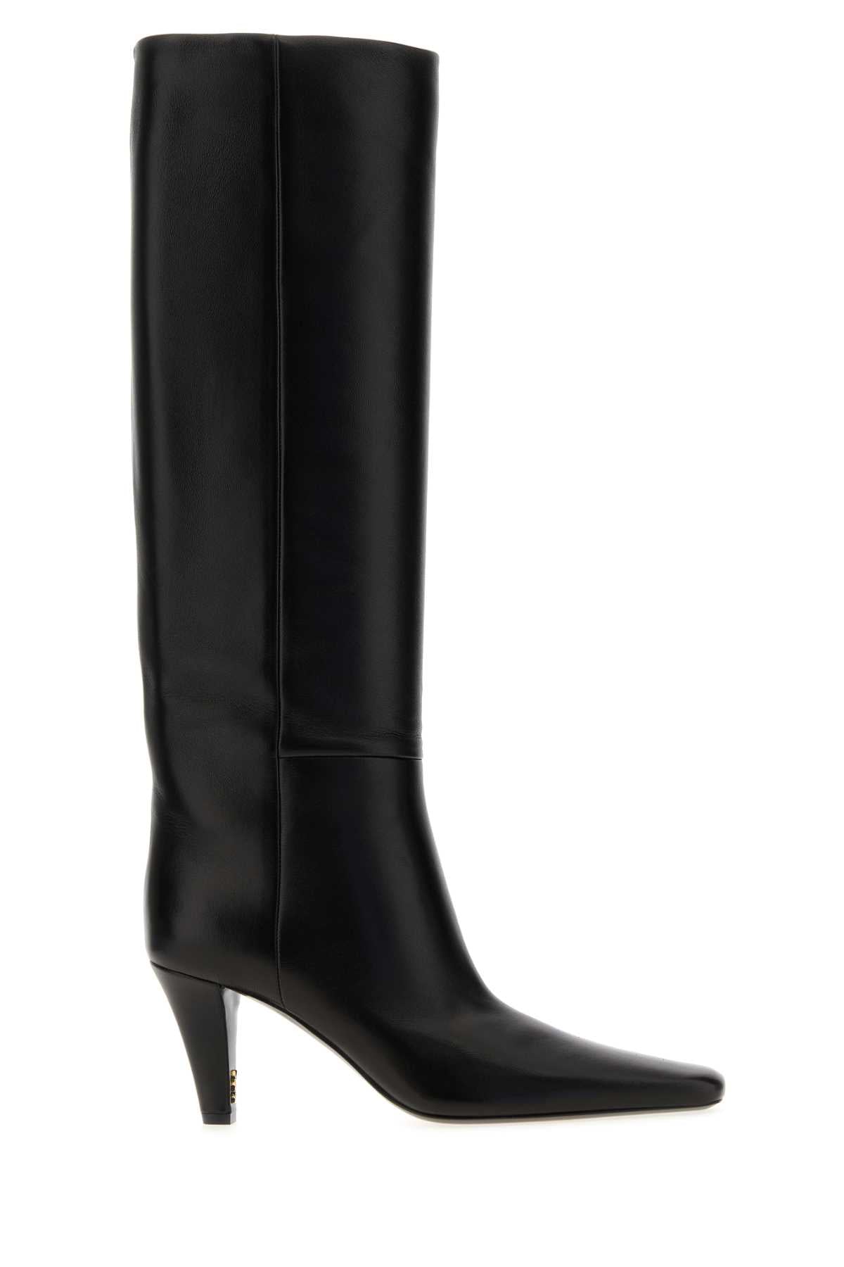 SAINT LAURENT Elegantly Crafted Nappa Leather Boots with 8 cm Heel Height for Women