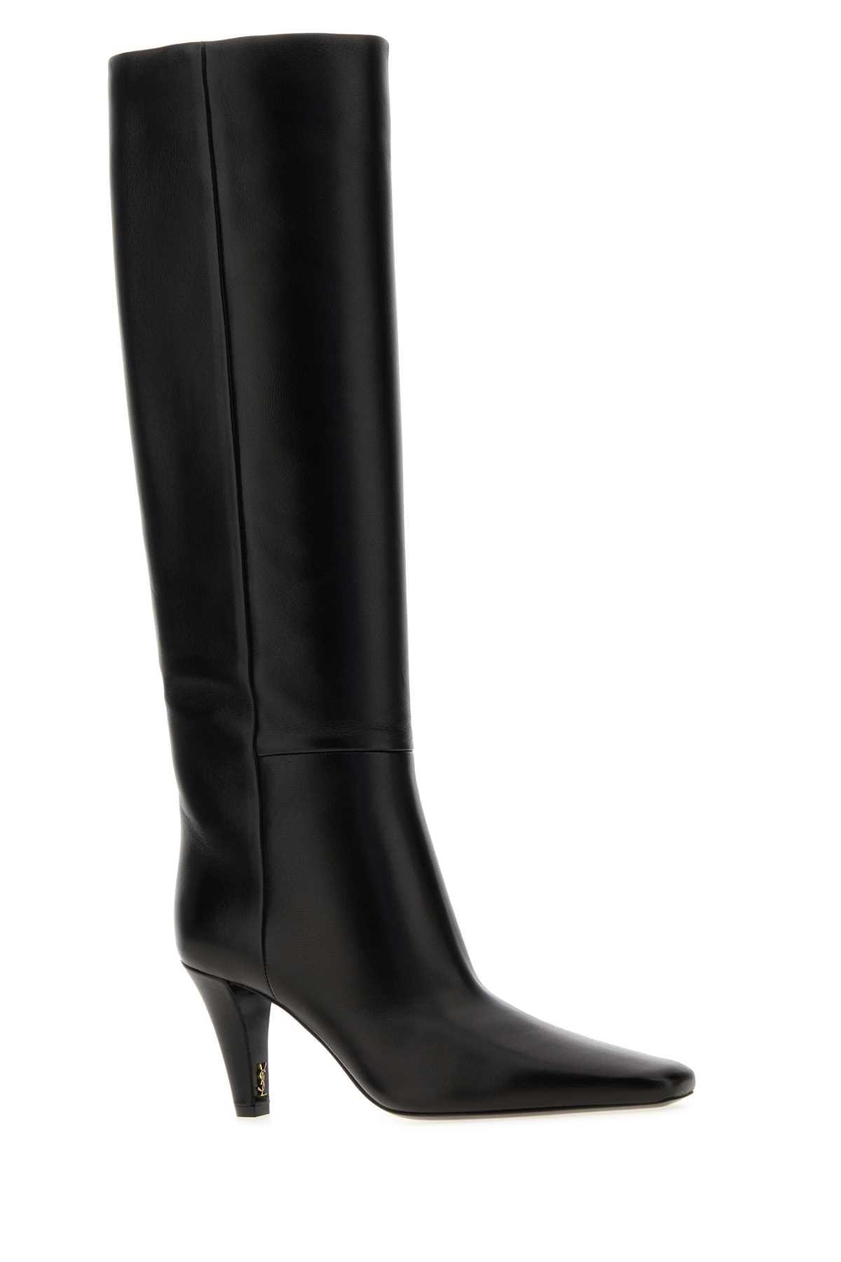 SAINT LAURENT Elegantly Crafted Nappa Leather Boots with 8 cm Heel Height for Women