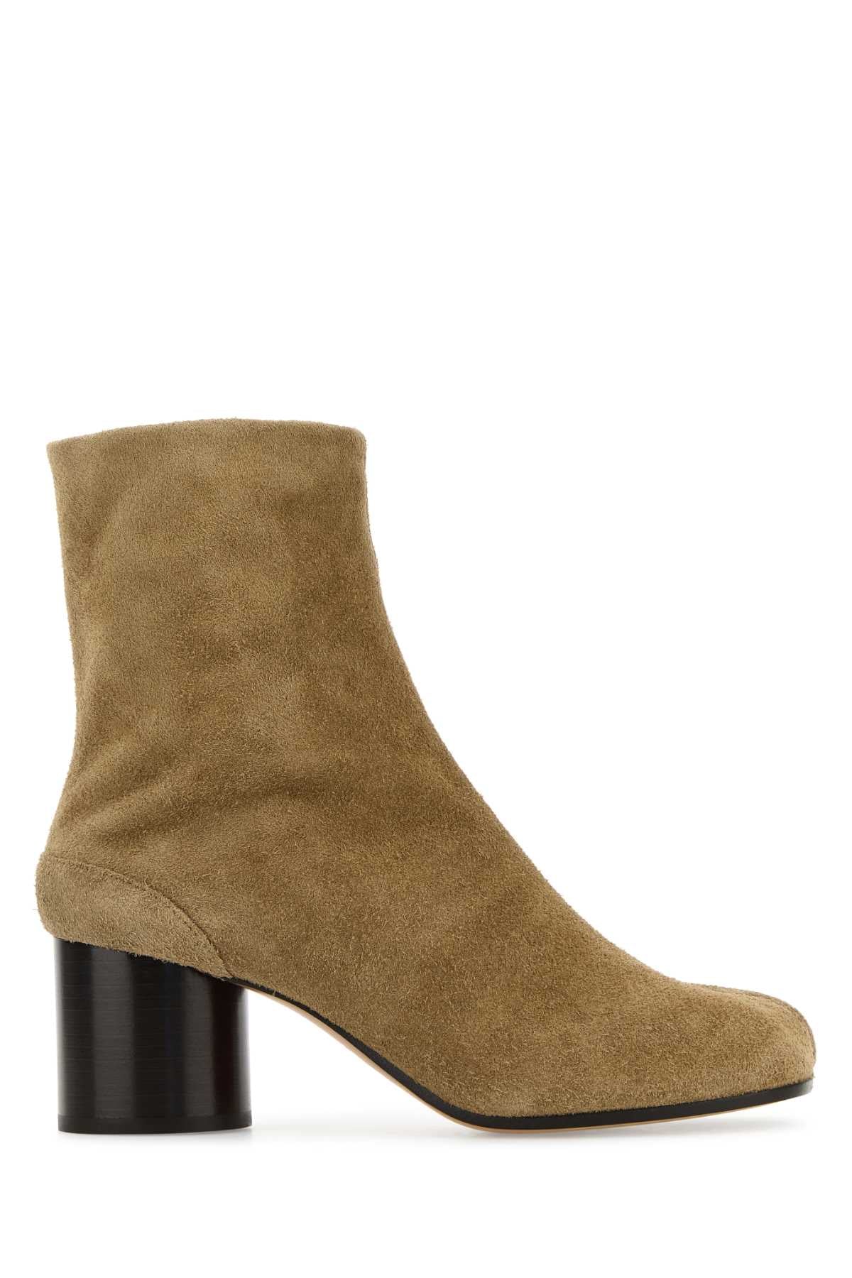 MAISON MARGIELA Suede Tabi Ankle Boots with 7 cm Heel Height for Women