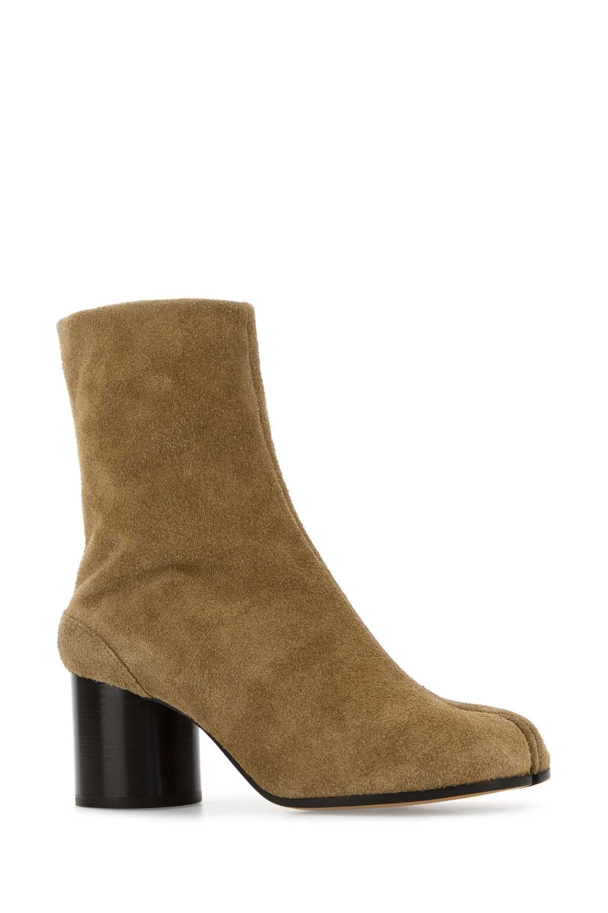 MAISON MARGIELA Suede Tabi Ankle Boots with 7 cm Heel Height for Women