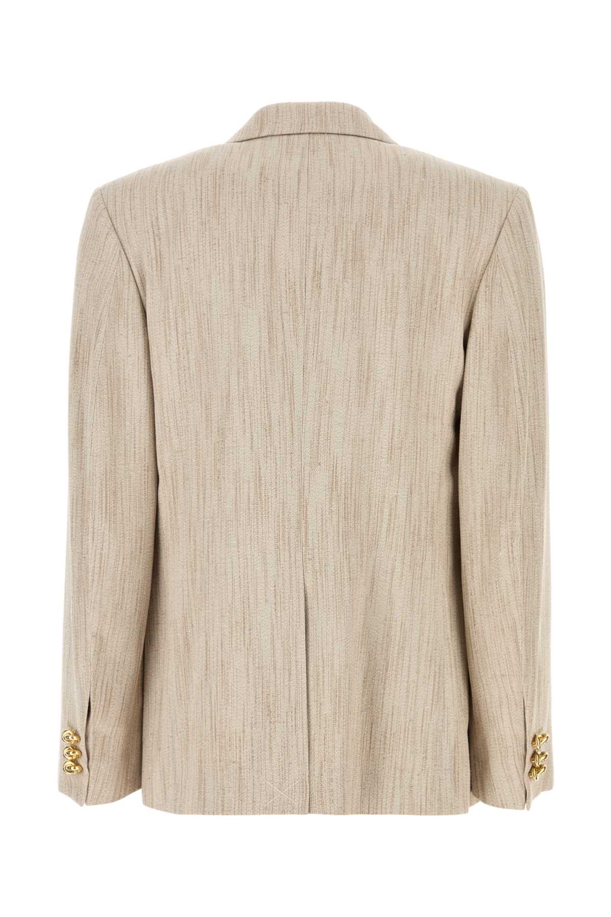 BOTTEGA VENETA Melange Sand Viscose Blend Blazer
