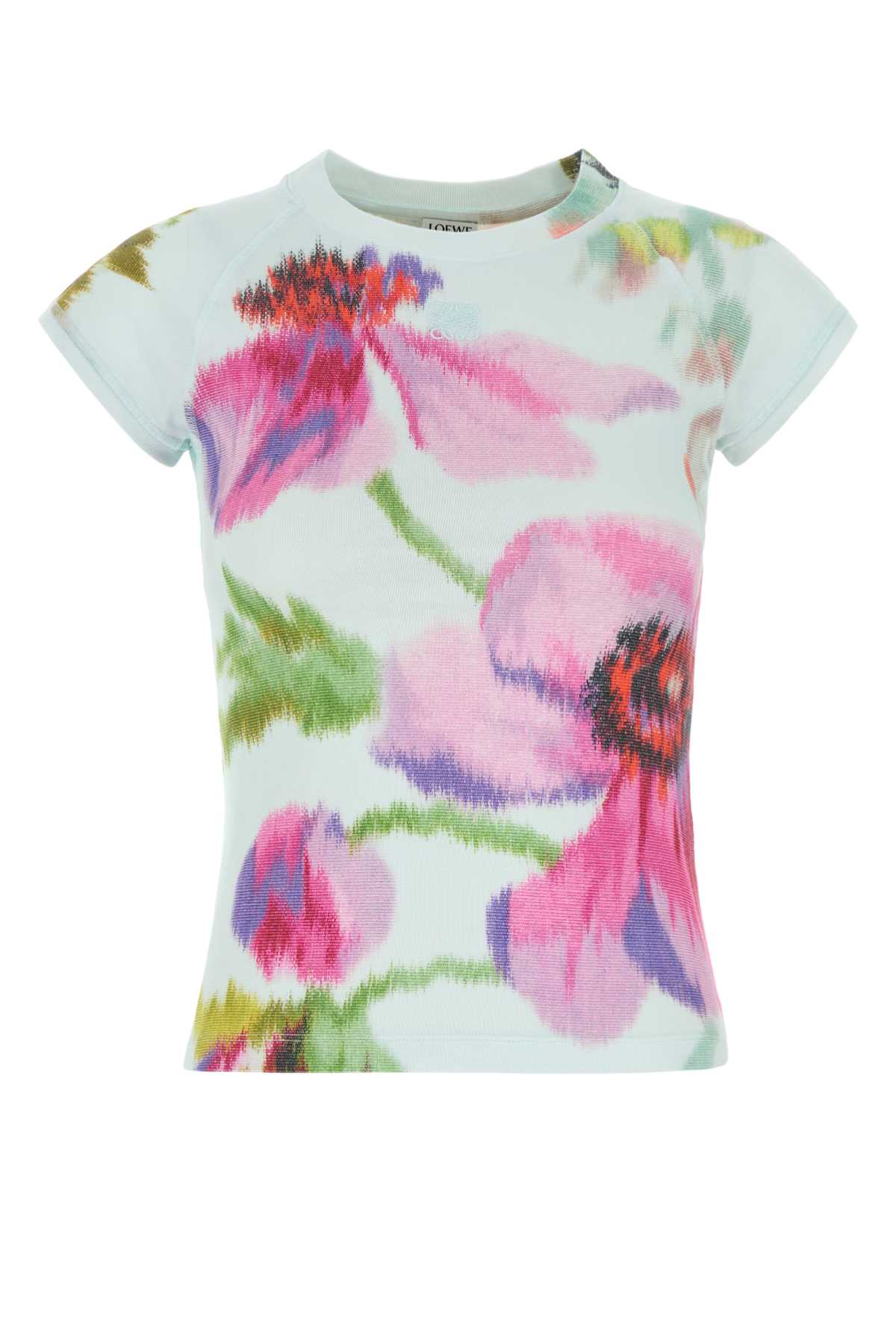 LOEWE Floral Print Cotton Blend T-Shirt
