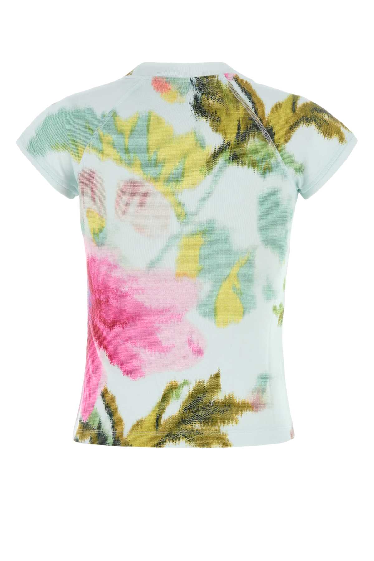 LOEWE Floral Print Cotton Blend T-Shirt