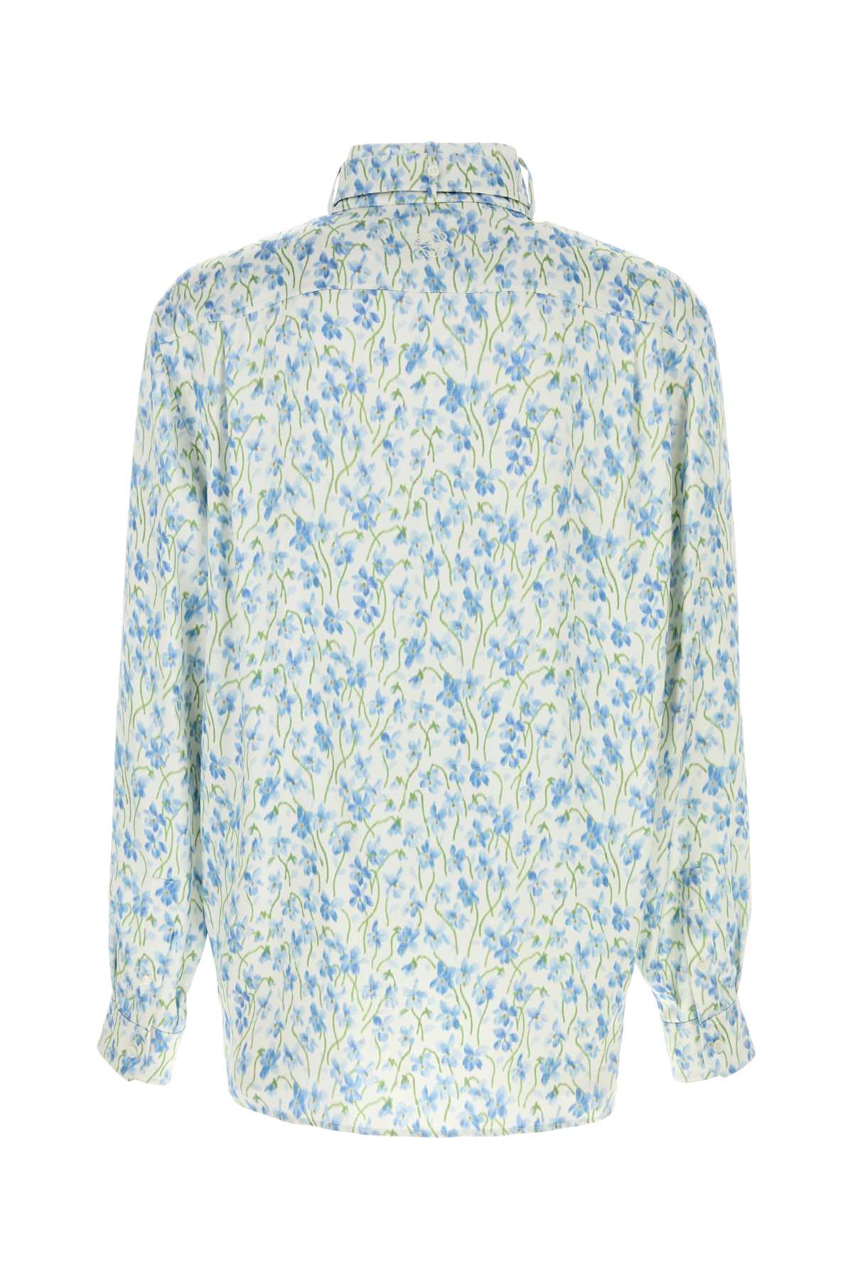 LOEWE Floral Printed Satin Mini Shirt