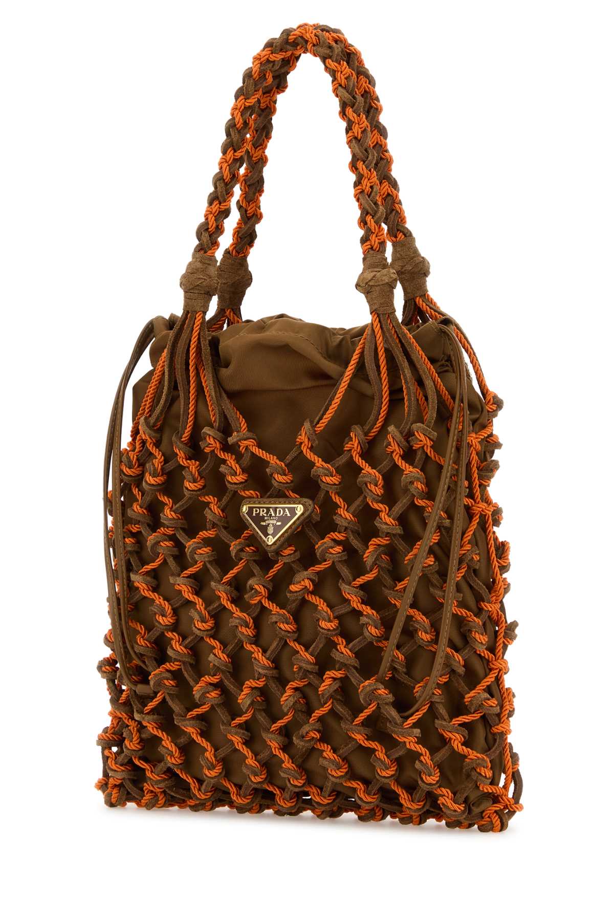 PRADA Two-tone Mini Mesh Handbag - 21 cm x 22 cm x 5 cm