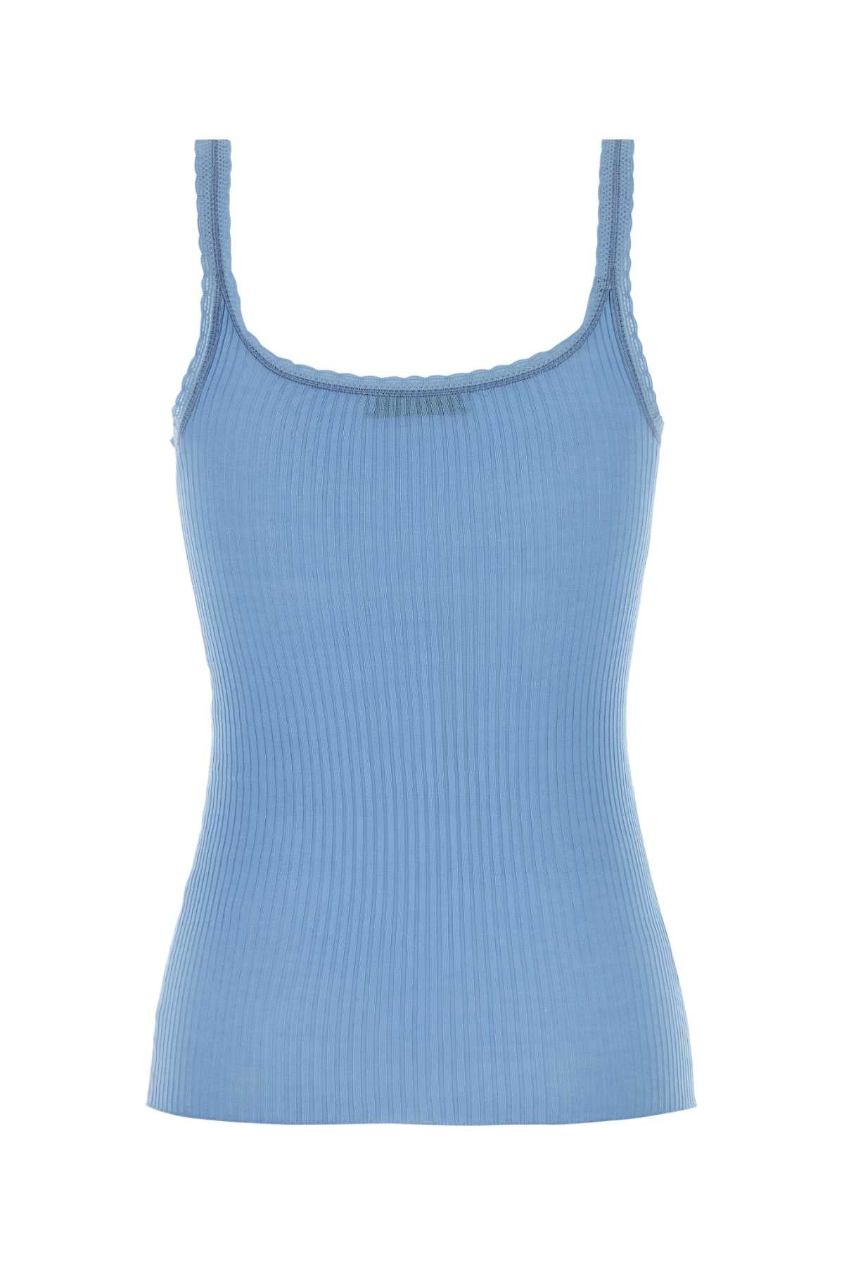PRADA Light Blue Cotton Tank Top