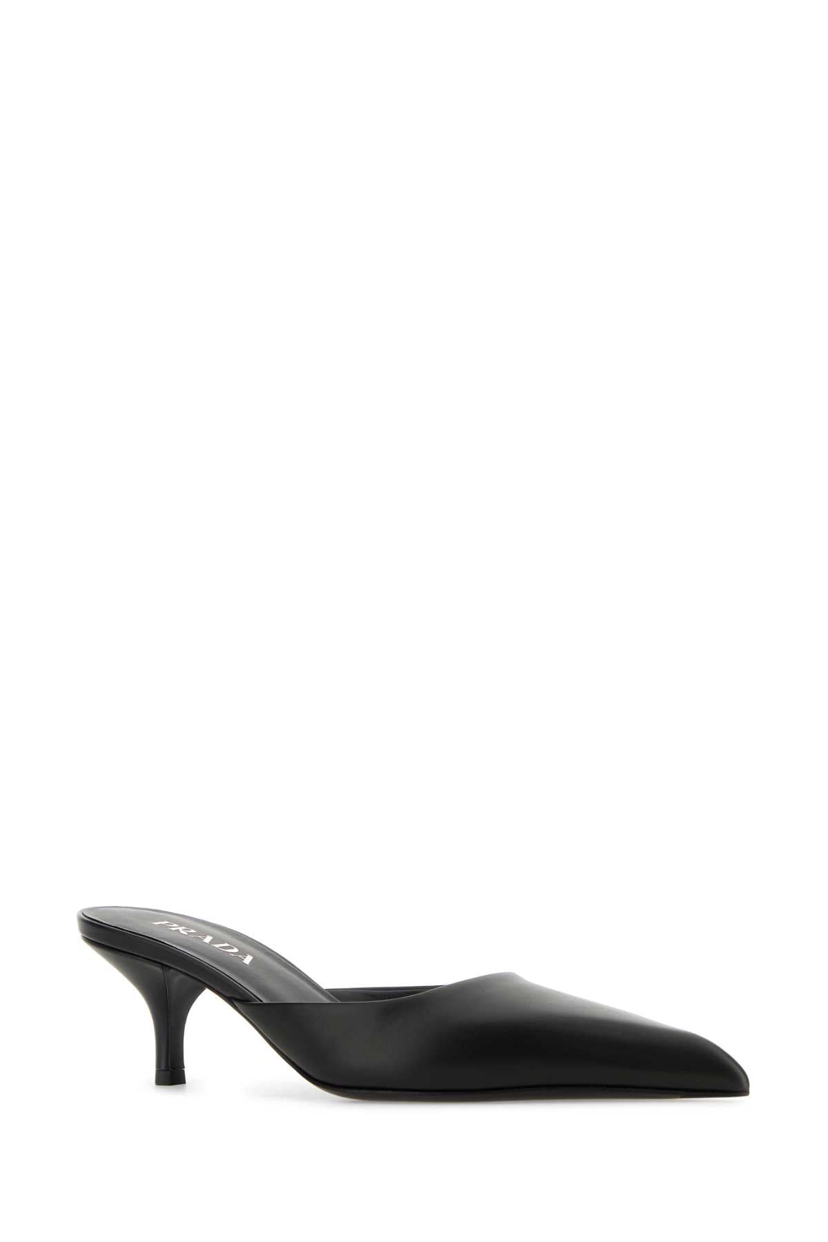 PRADA Elegant Leather Flats with 6cm Heel Height
