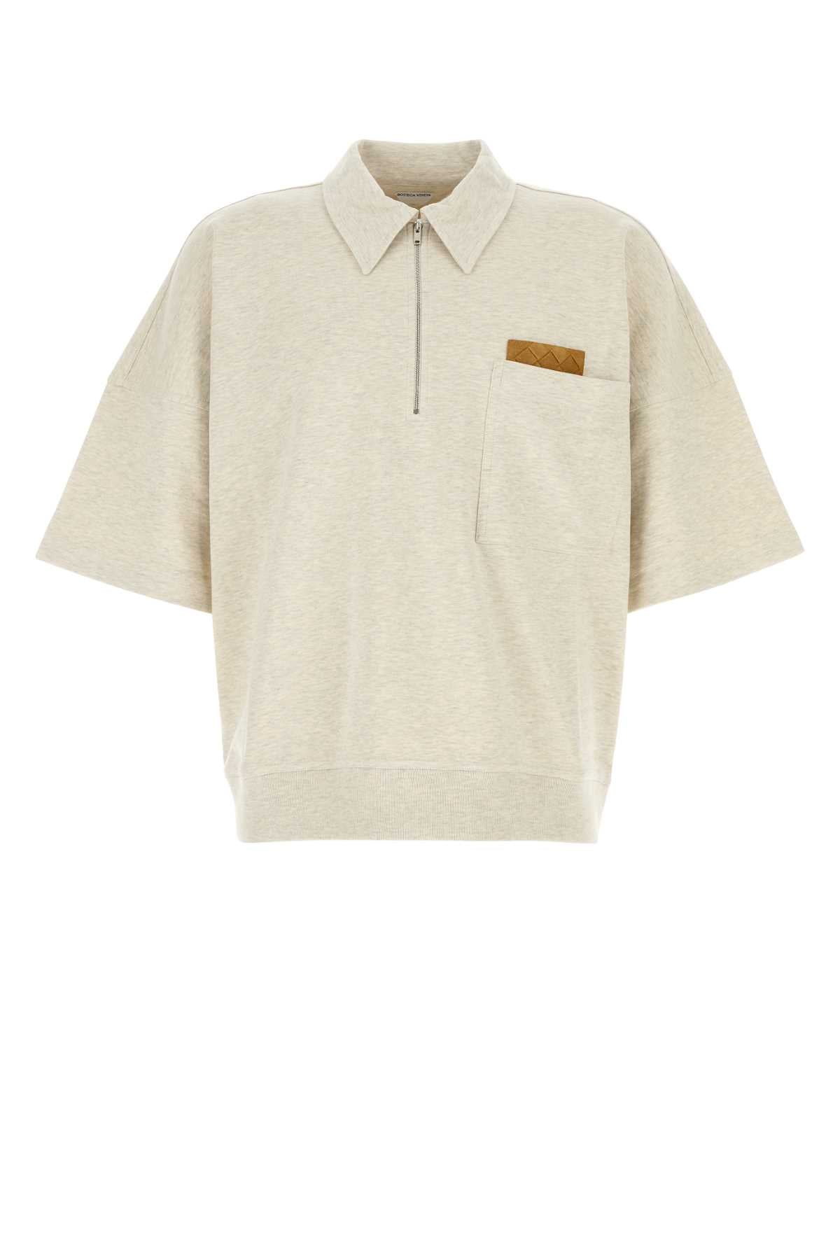 BOTTEGA VENETA Melange Sand Mini Cotton Polo Shirt