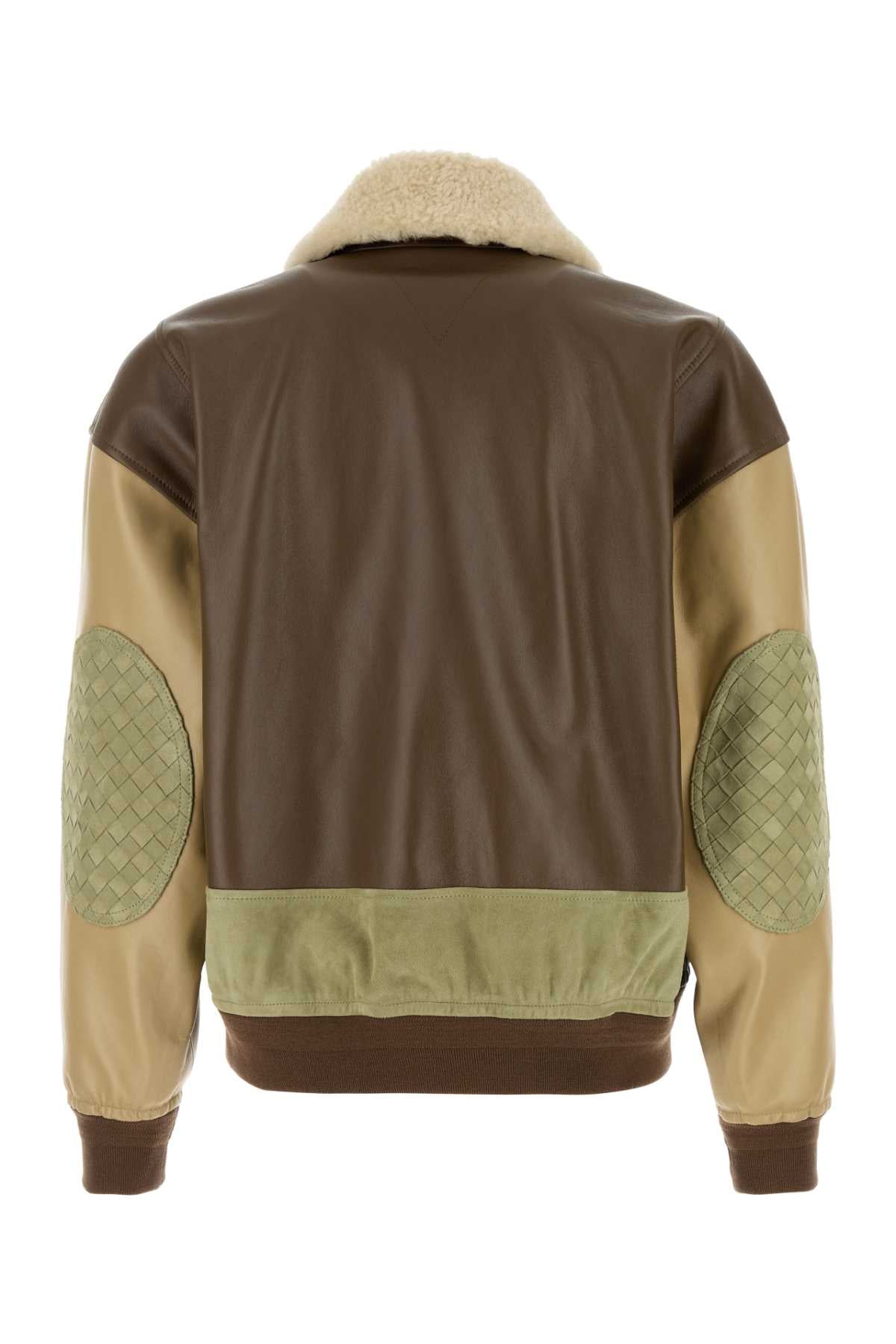 BOTTEGA VENETA Multicolor Leather Bomber Jacket - Men's Size