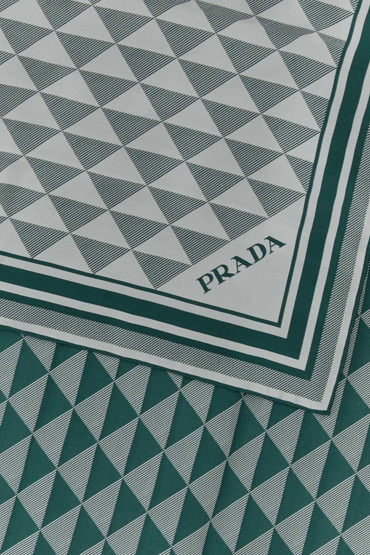 PRADA Embroidered Silk Foulard - 90 cm x 90 cm