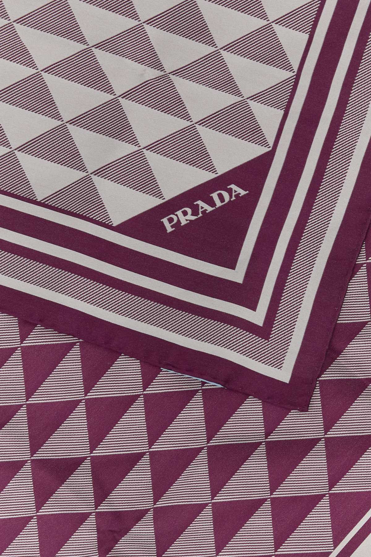 PRADA Embroidered Twill Foulard - 55 cm x 55 cm