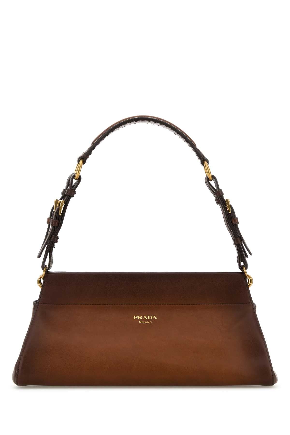 PRADA Medium Enchaîné Leather Shoulder Handbag - 32 cm