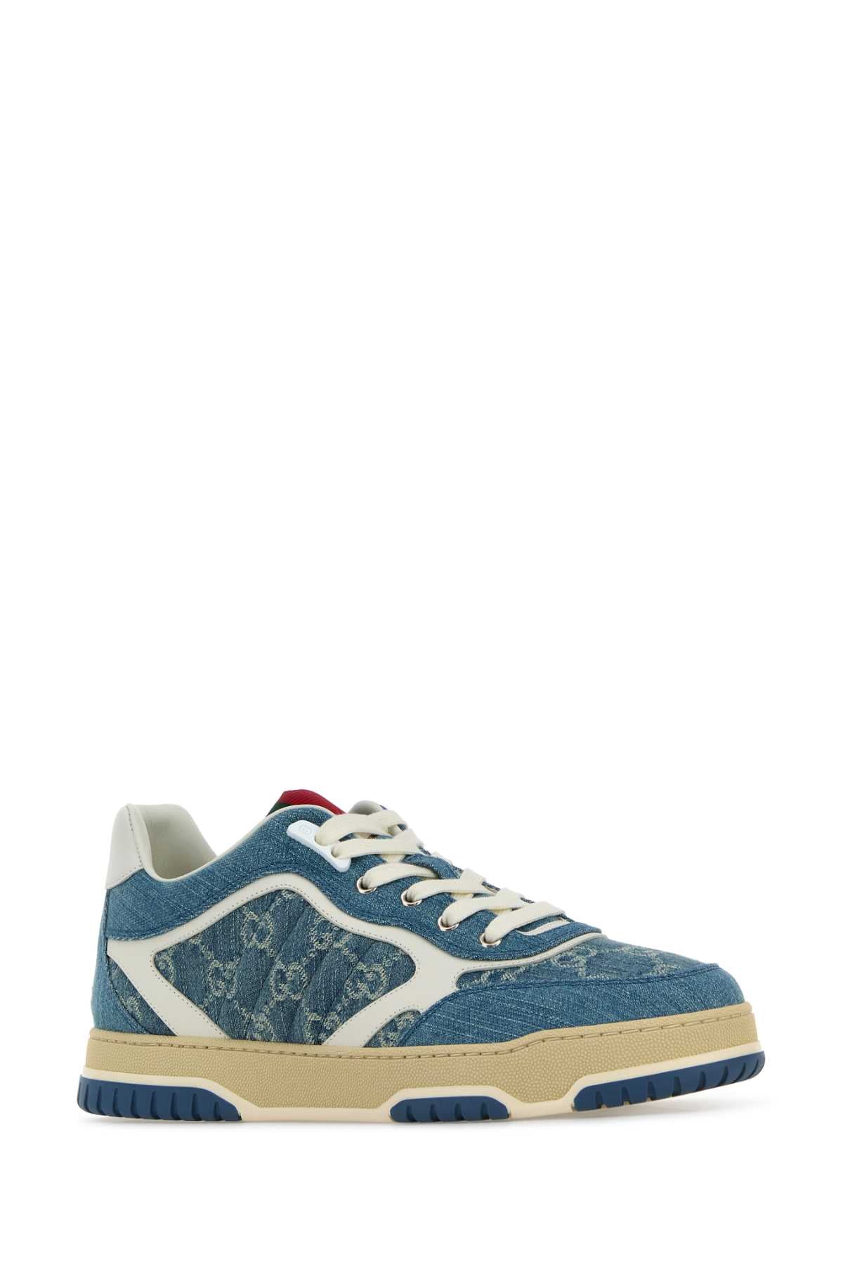 GUCCI Denim Re-Web Sneakers for Men