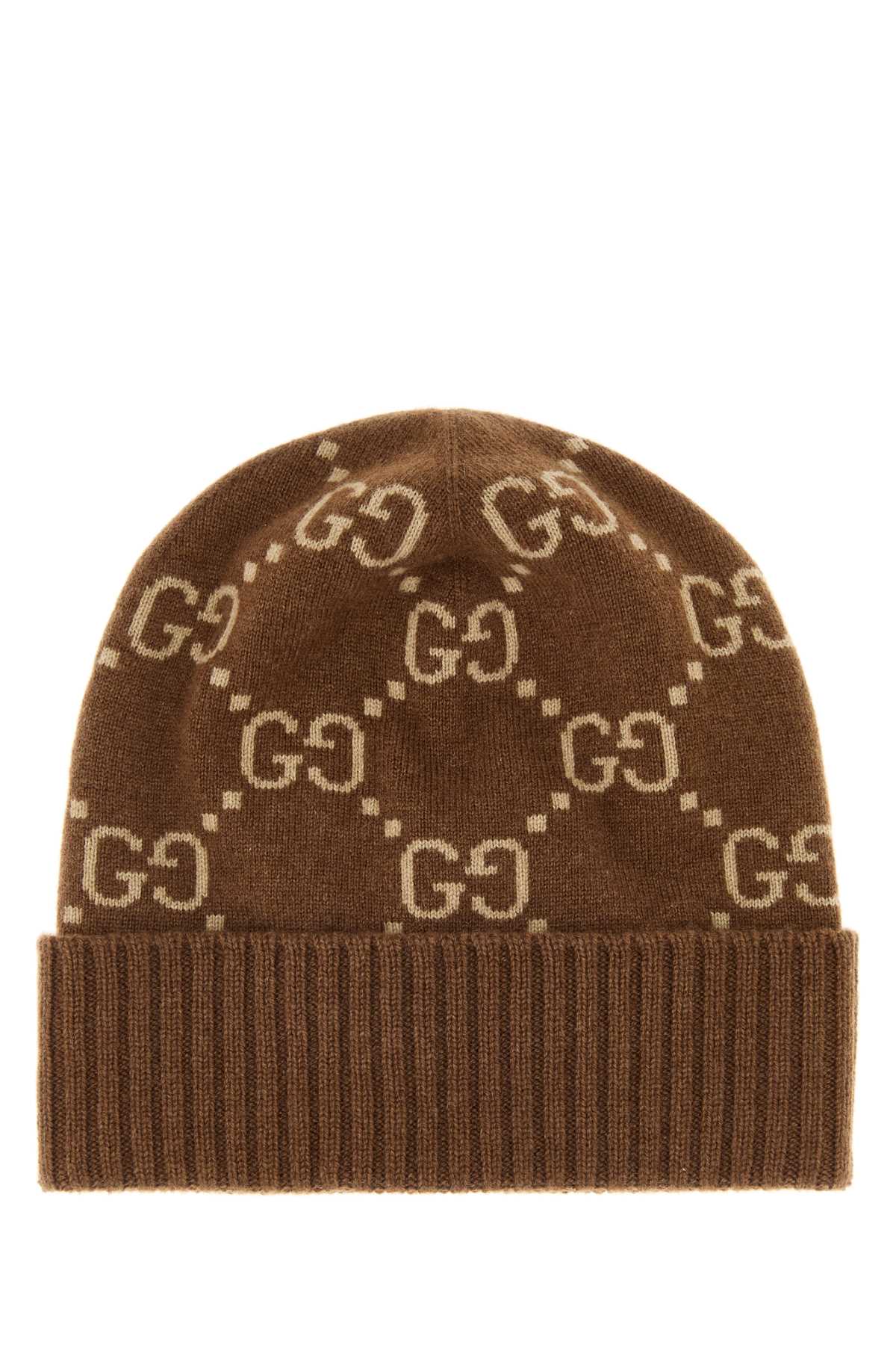 GUCCI Embroidered Cashmere Beanie Hat